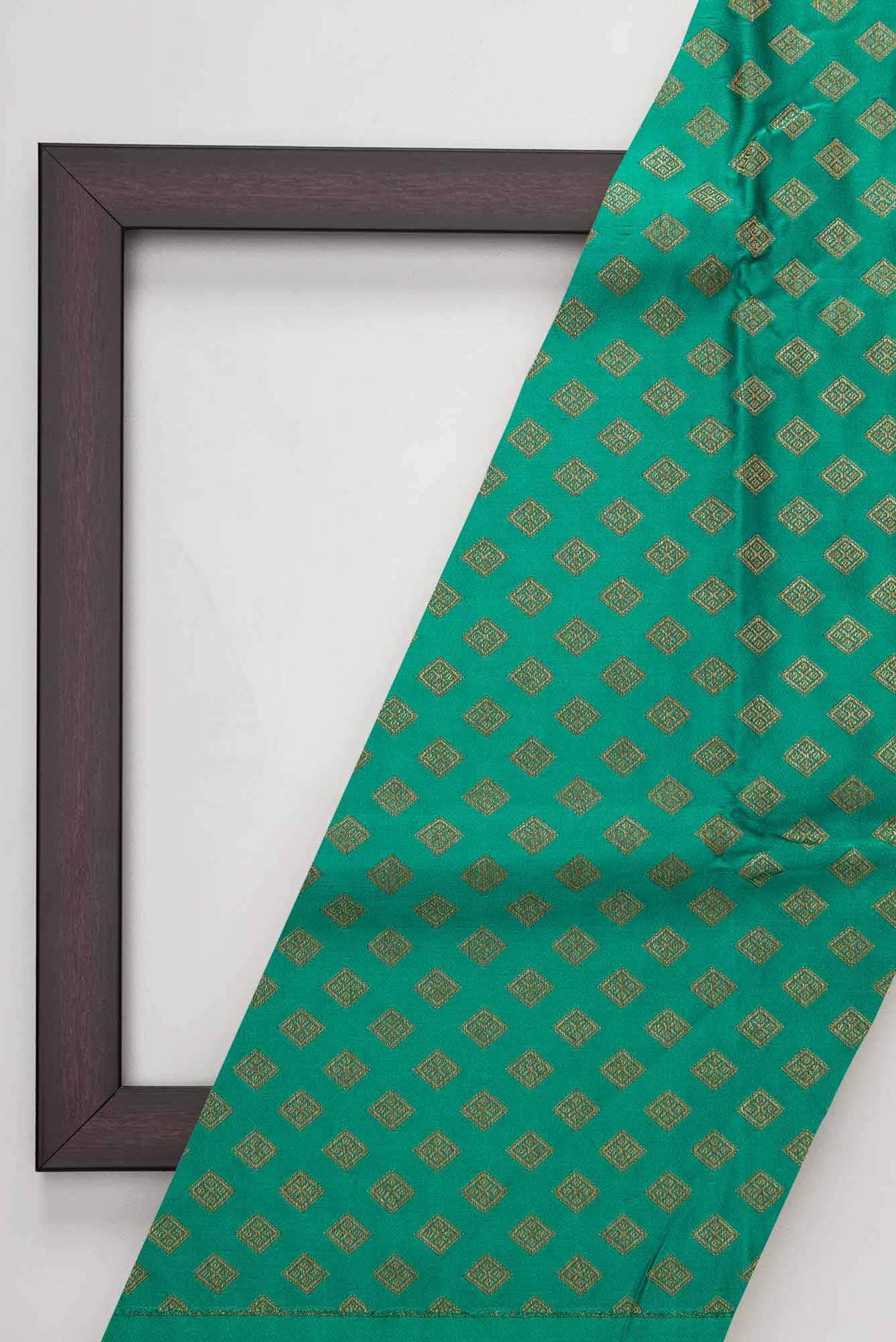 Green Banarasi Silk Dress Material