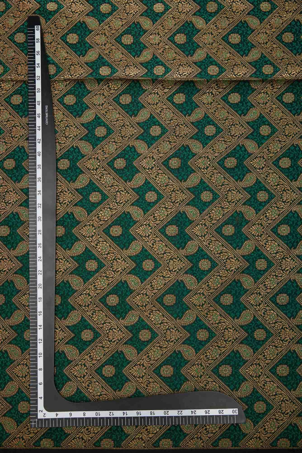 Green Banarasi Silk Dress Material