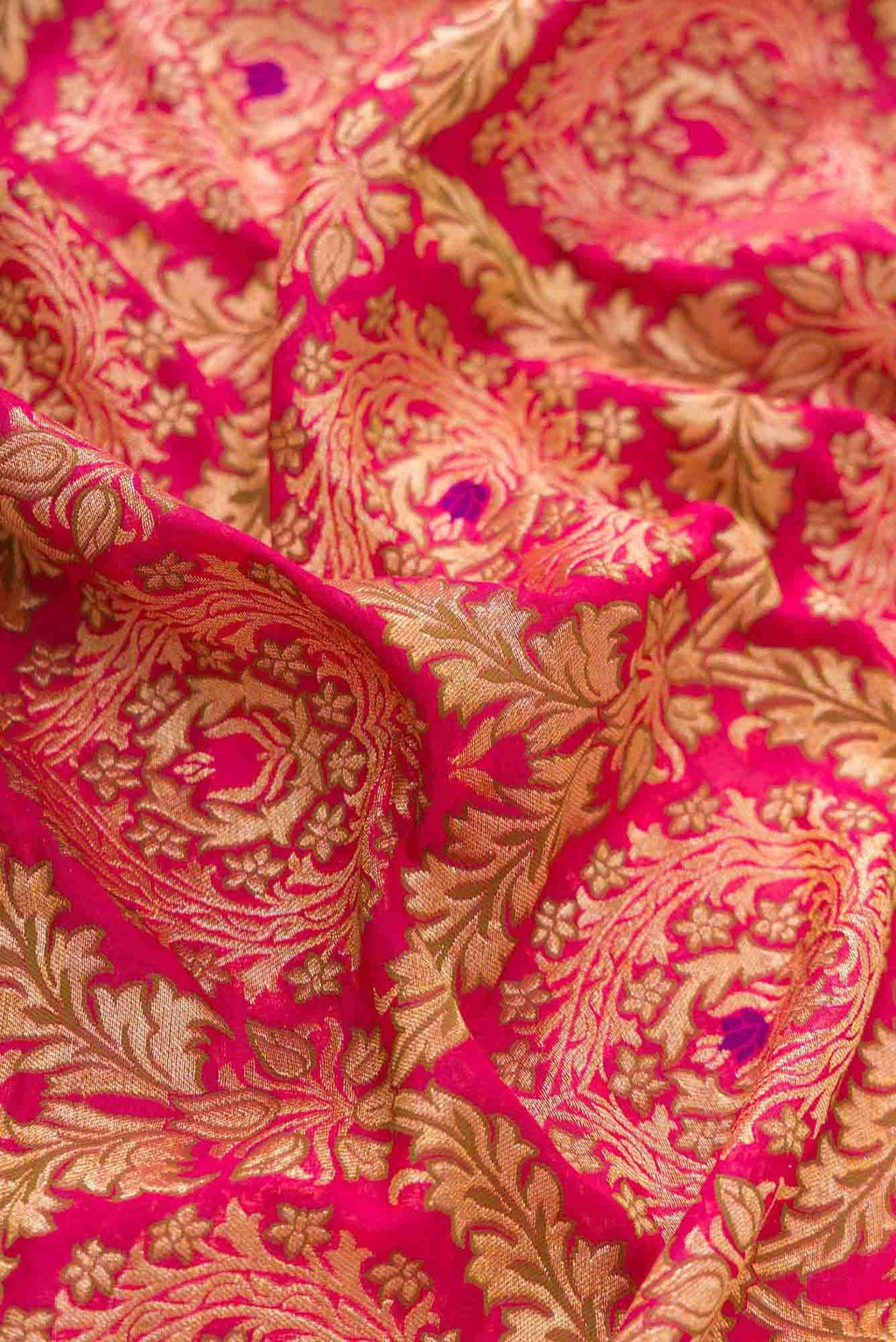 Dark Pink Banarasi Georgette Dress Material