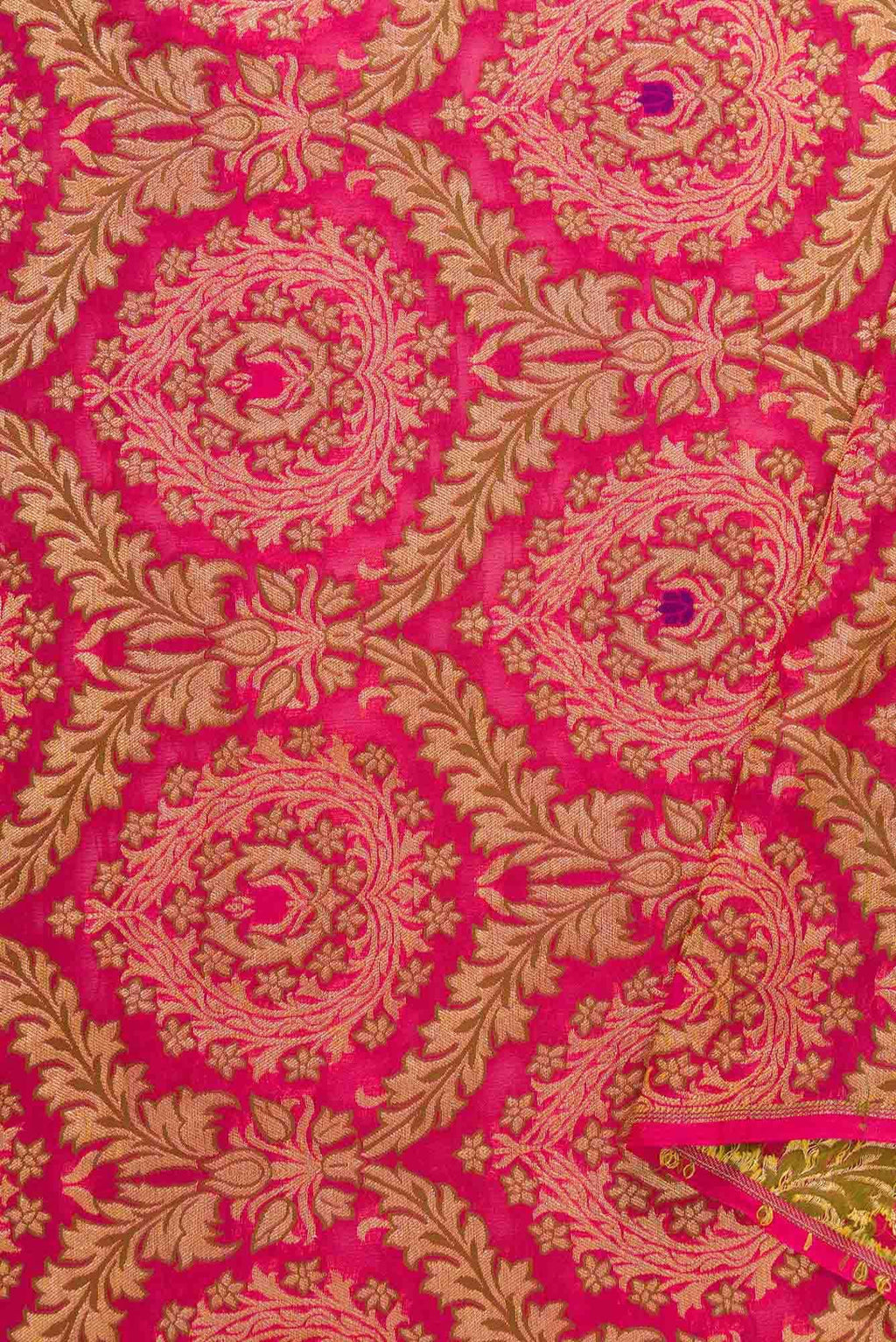 Dark Pink Banarasi Georgette Dress Material