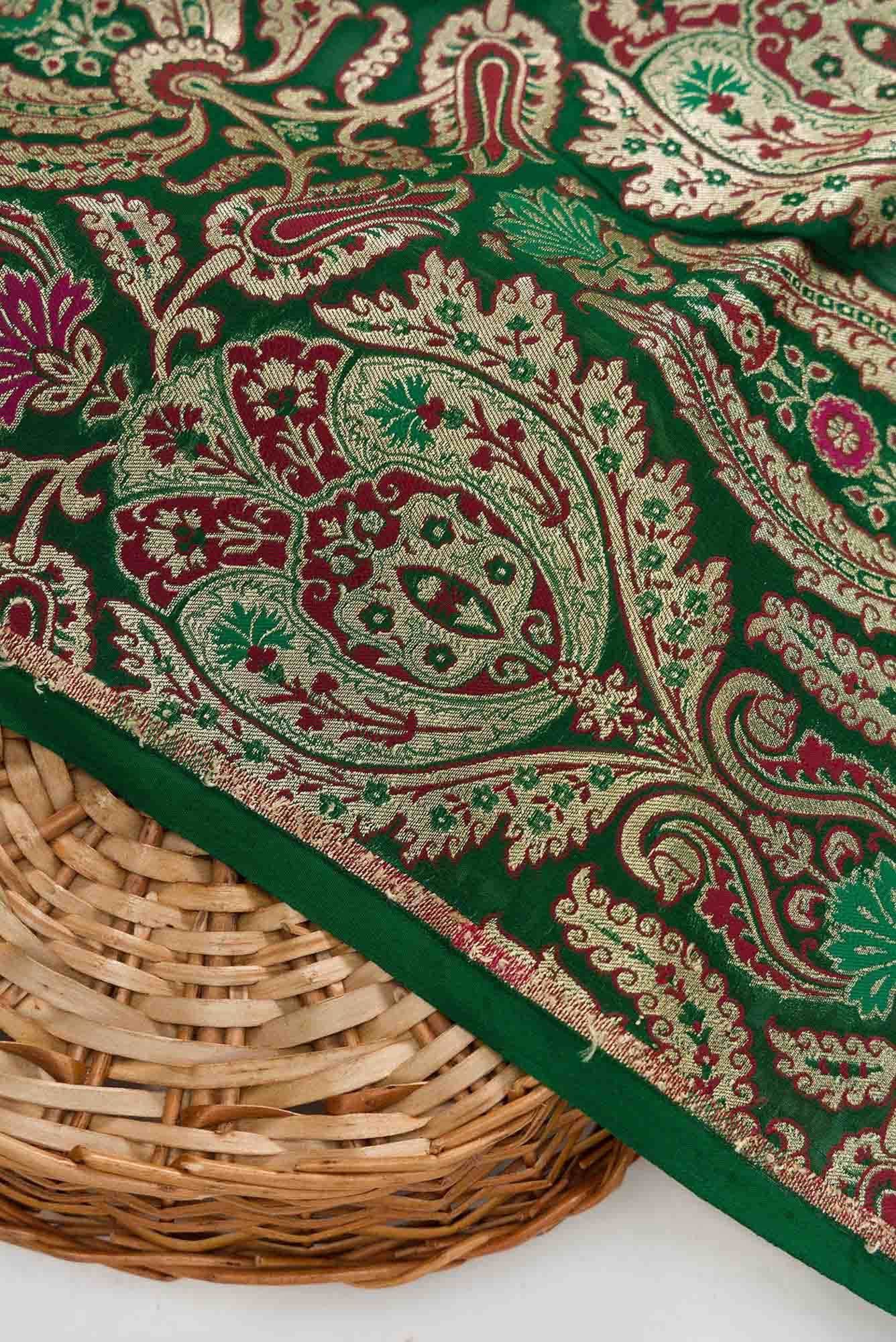 Green Banarasi Georgette Dress Material