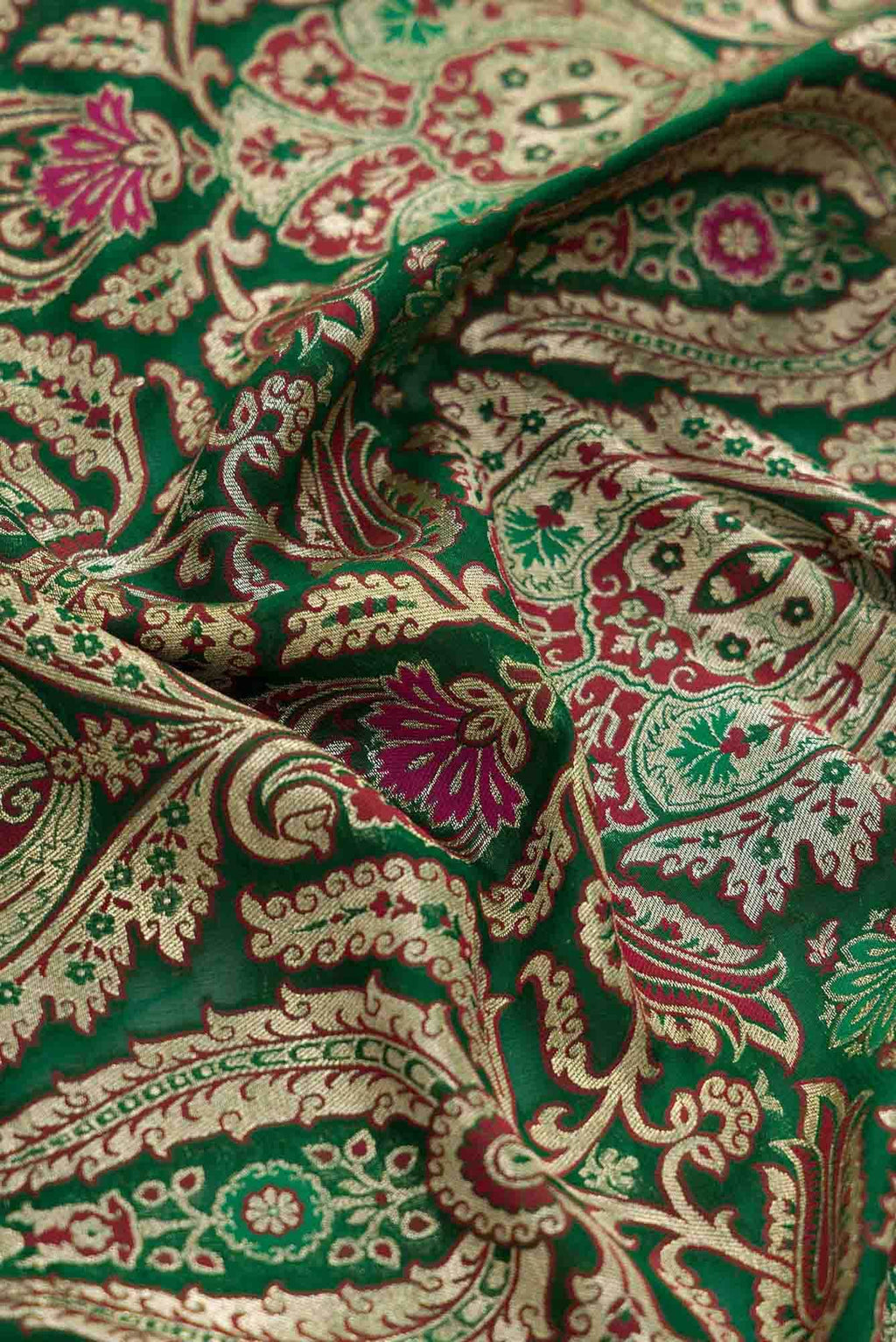 Green Banarasi Georgette Dress Material