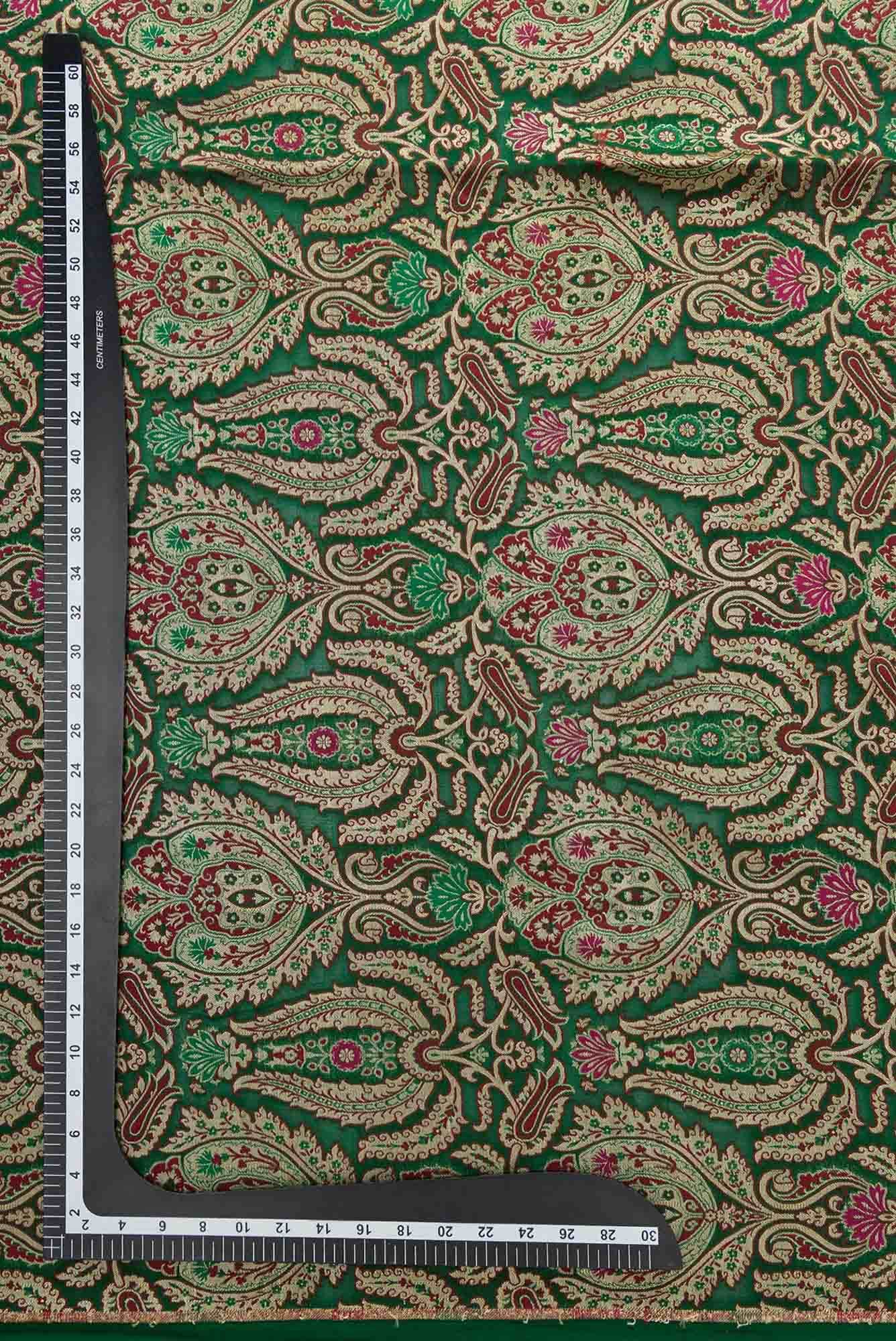 Green Banarasi Georgette Dress Material