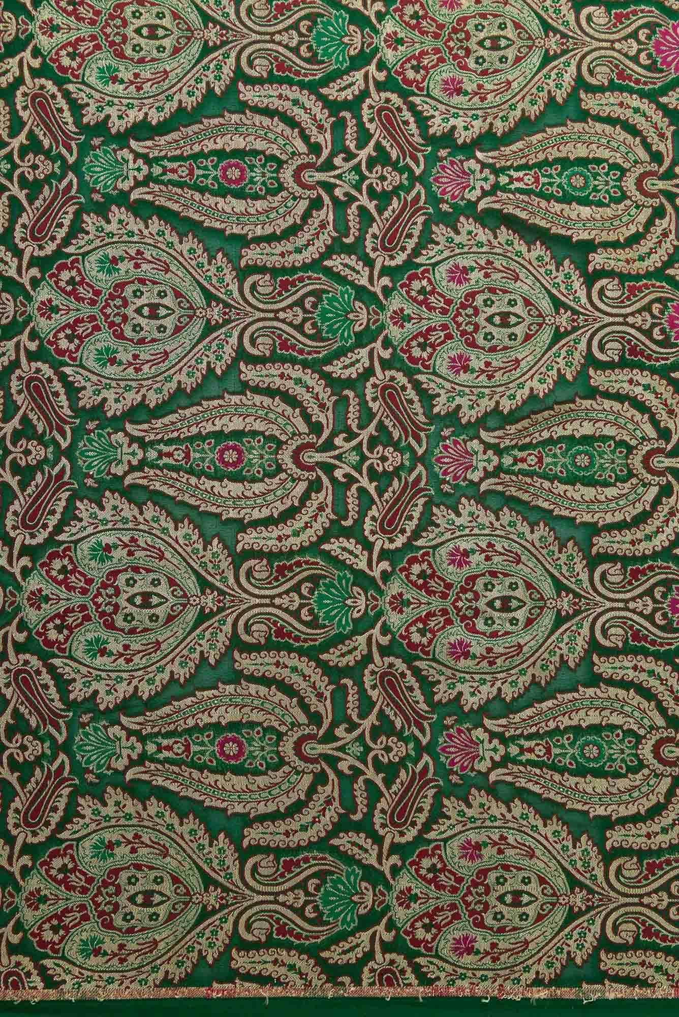 Green Banarasi Georgette Dress Material