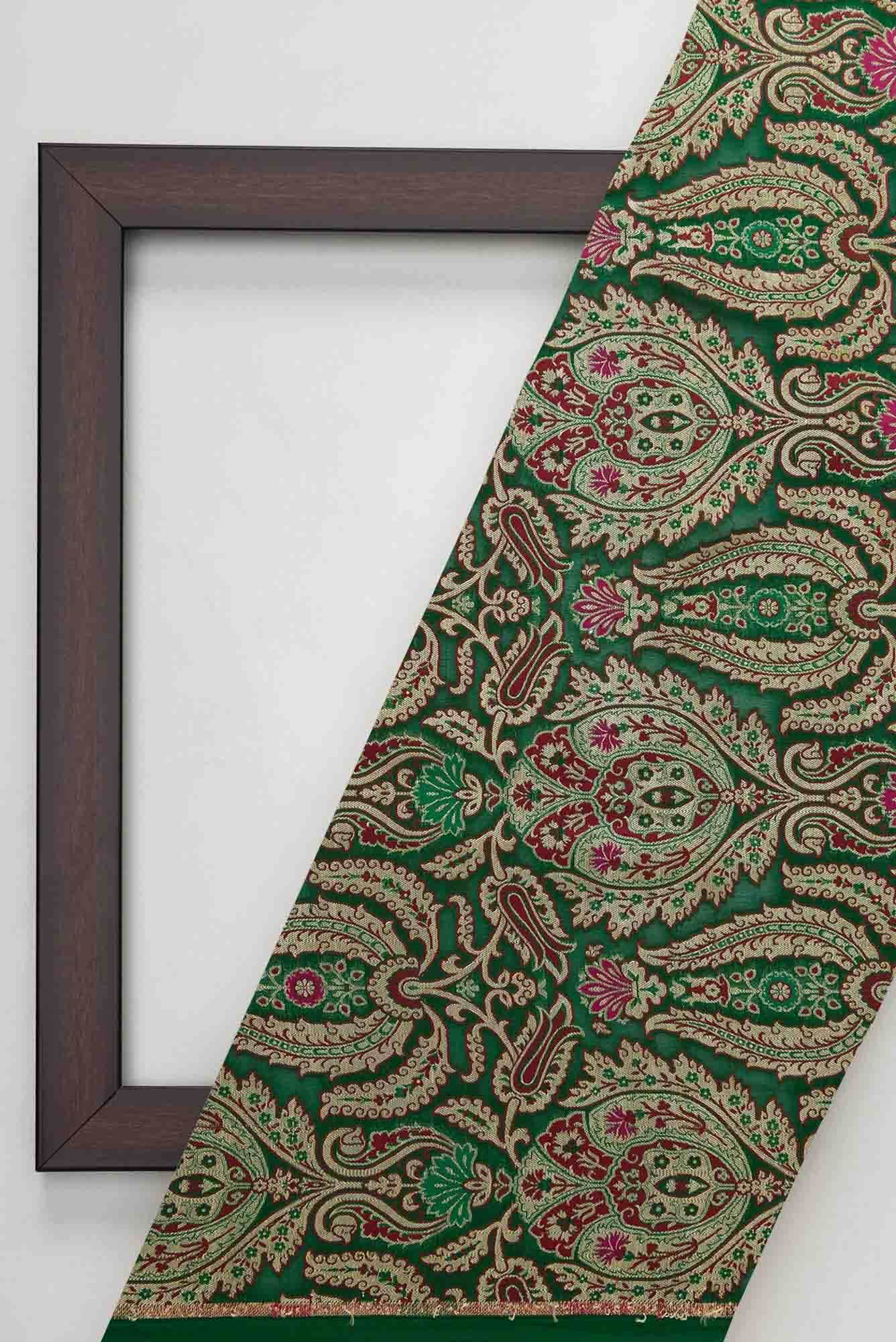Green Banarasi Georgette Dress Material
