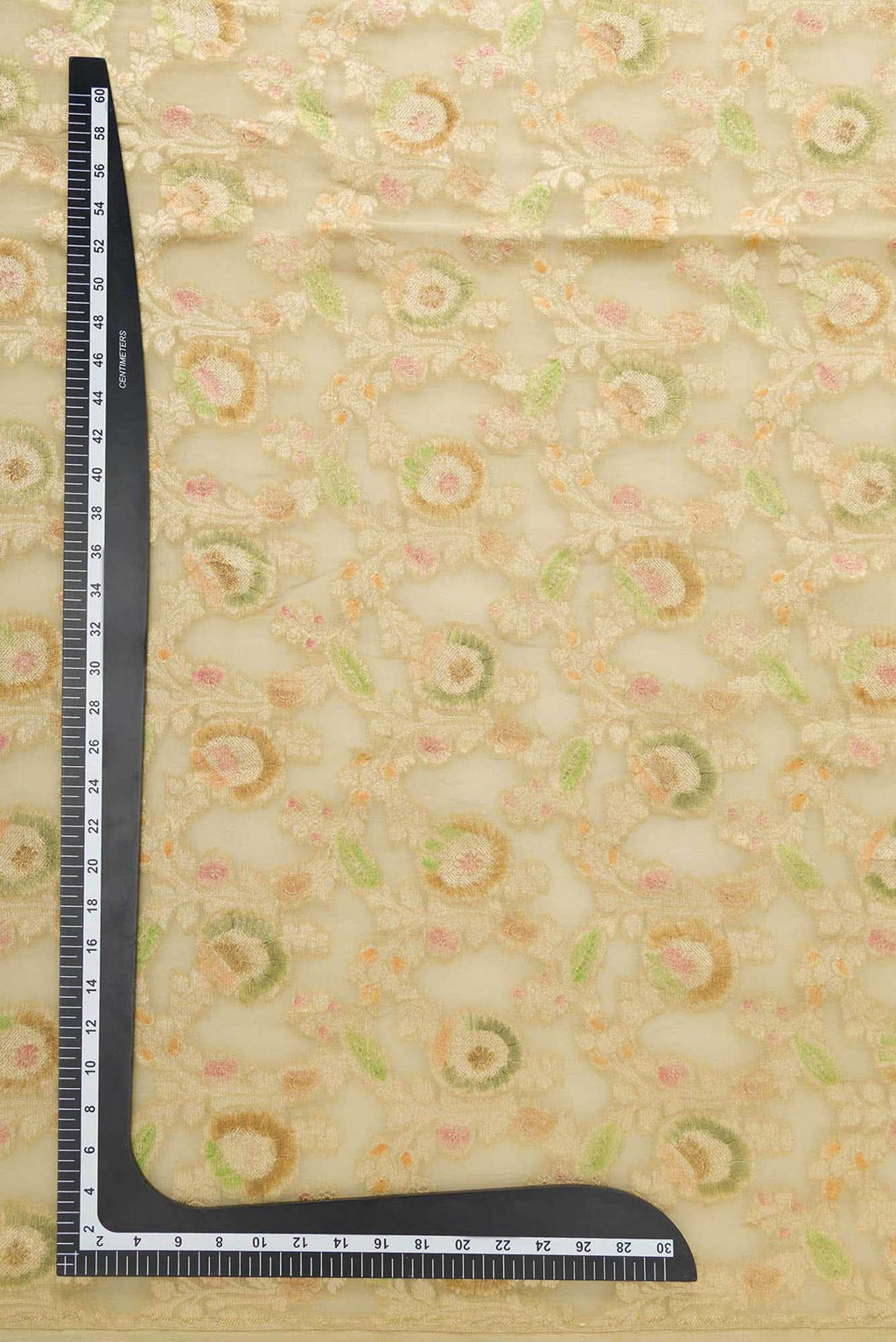 Beige Banarasi Georgette Dress Material