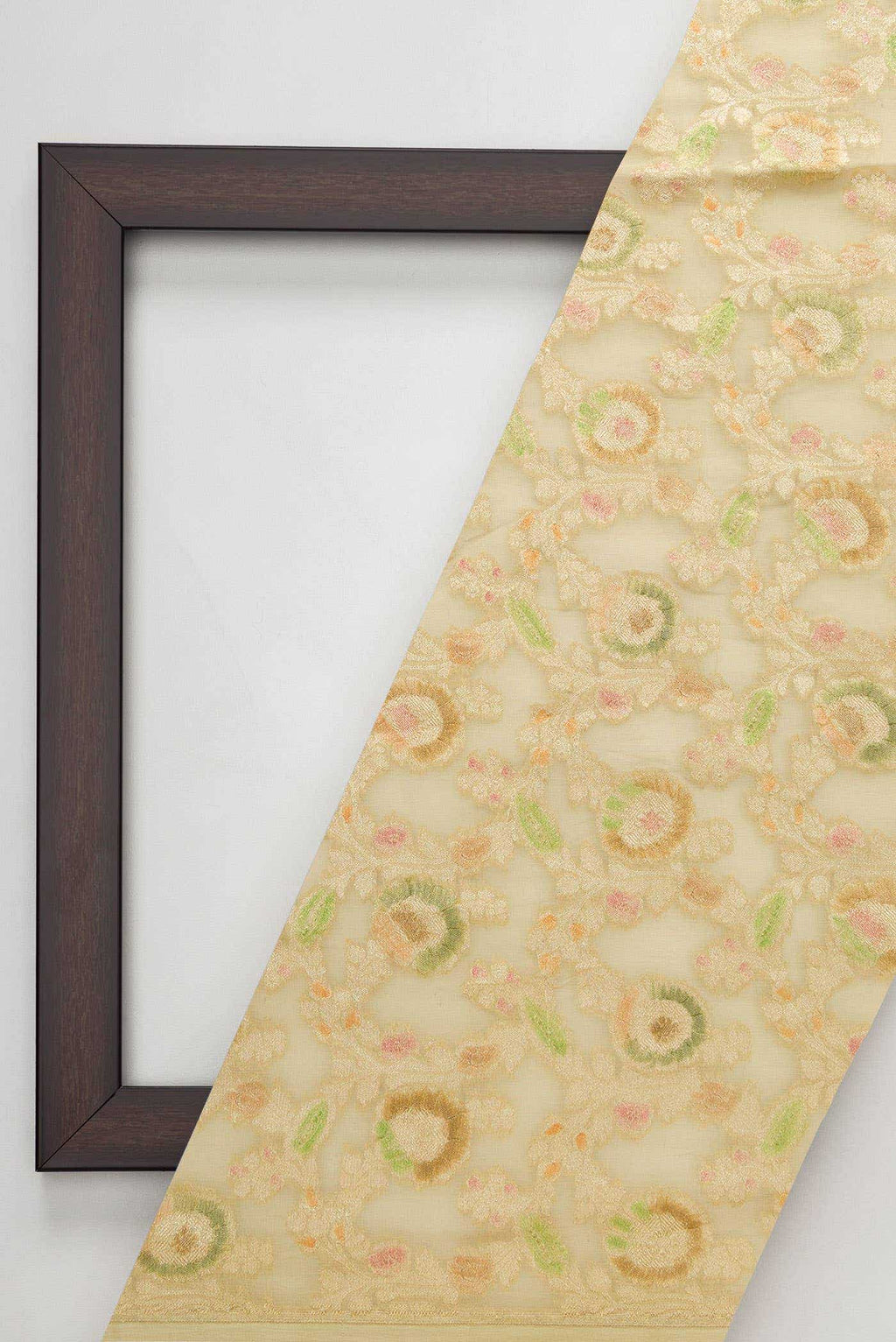 Beige Banarasi Georgette Dress Material