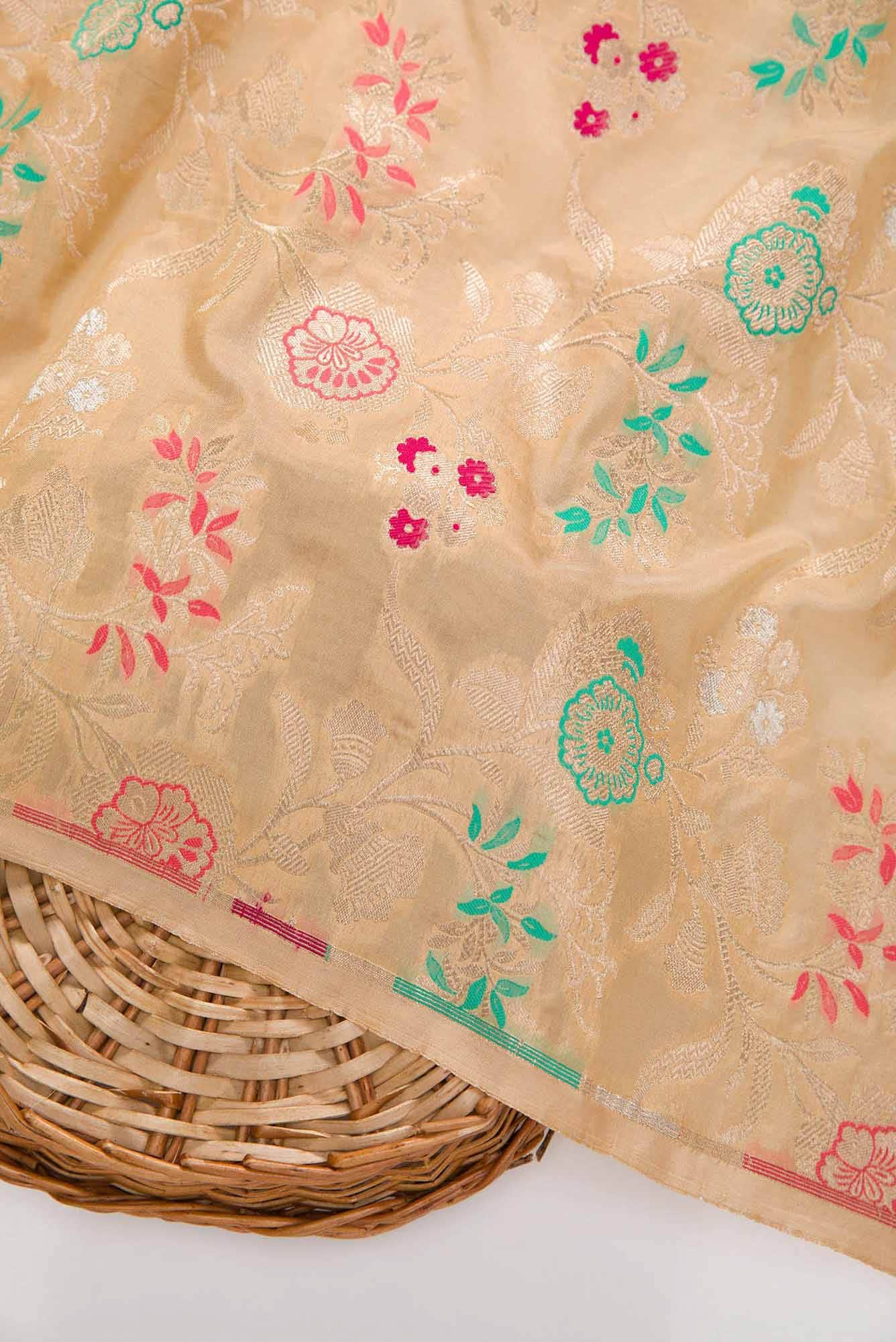 Sandal Banarasi Silk Dress Material