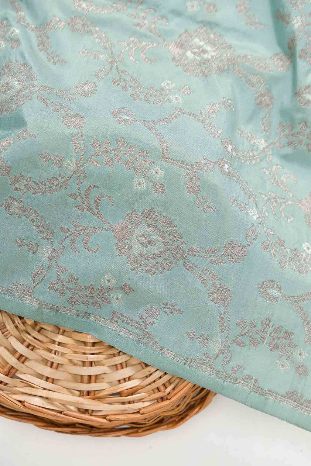 Maya Blue Banarasi Silk Dress Material