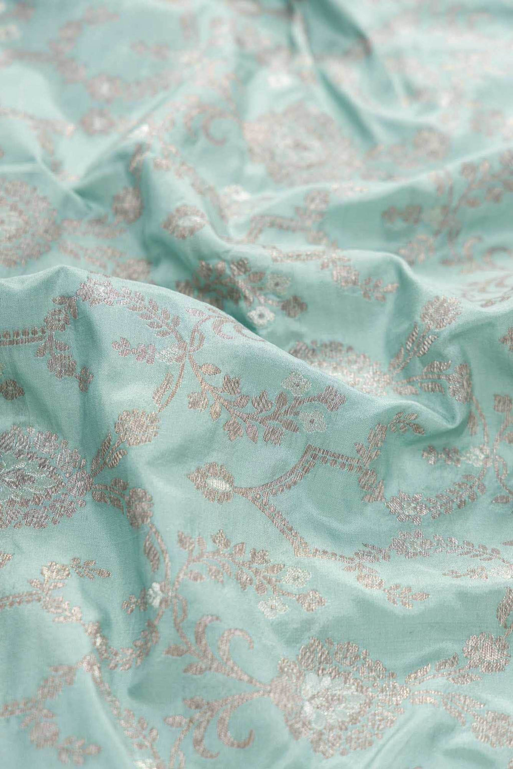 Maya Blue Banarasi Silk Dress Material