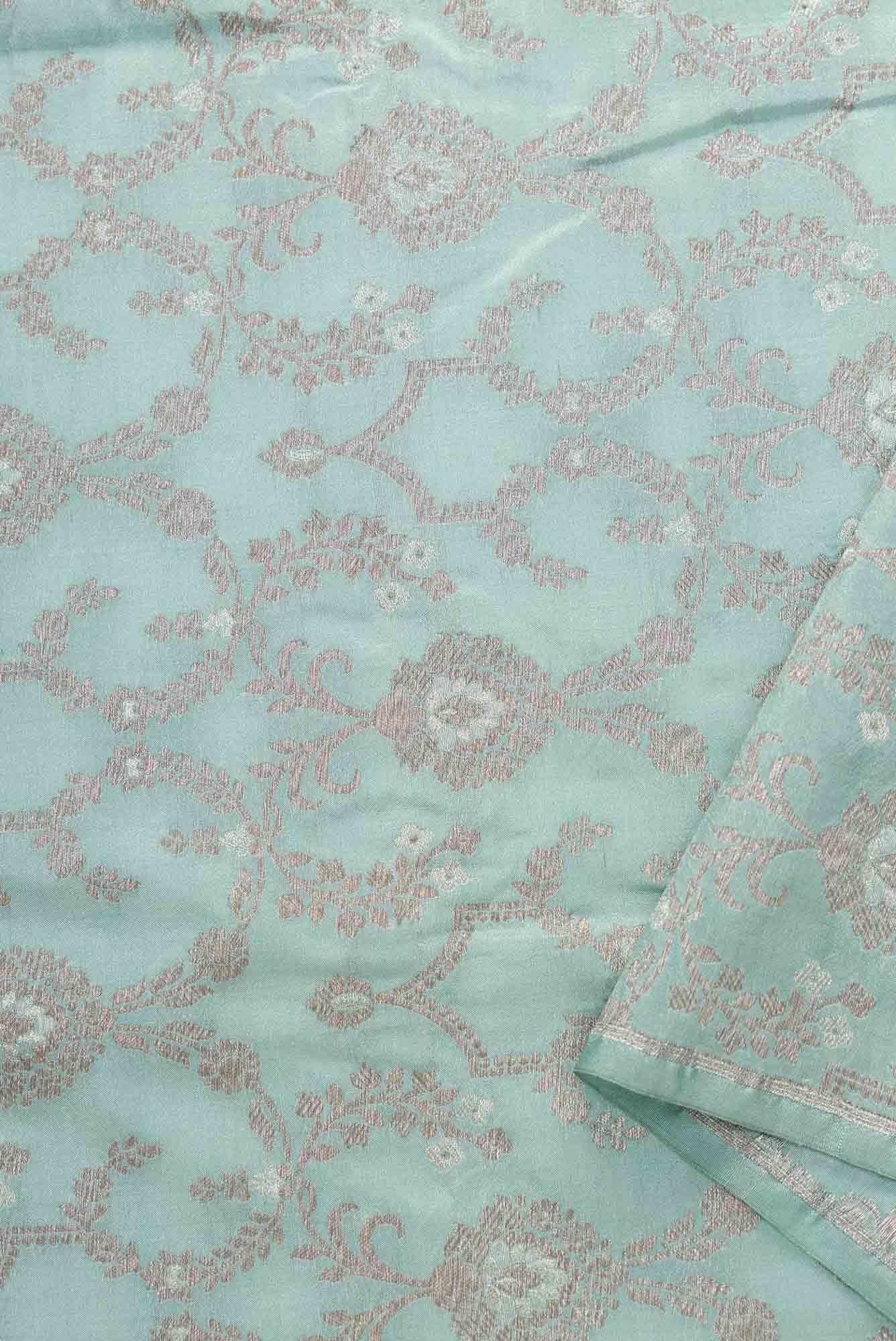 Maya Blue Banarasi Silk Dress Material