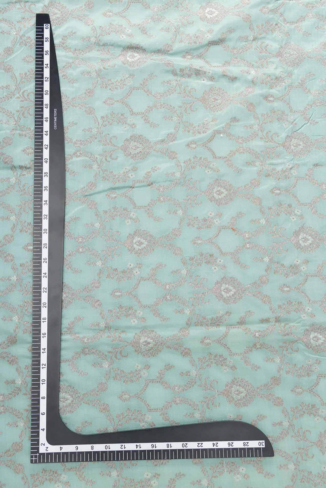 Maya Blue Banarasi Silk Dress Material