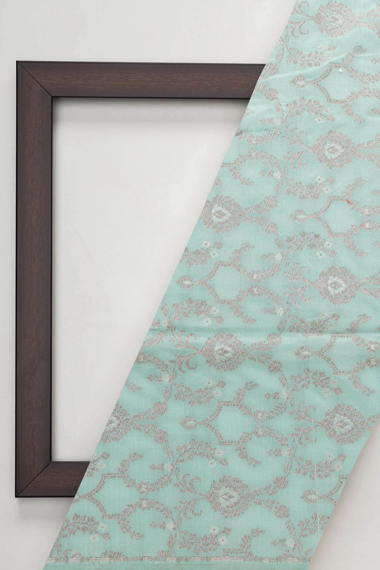 Maya Blue Banarasi Silk Dress Material