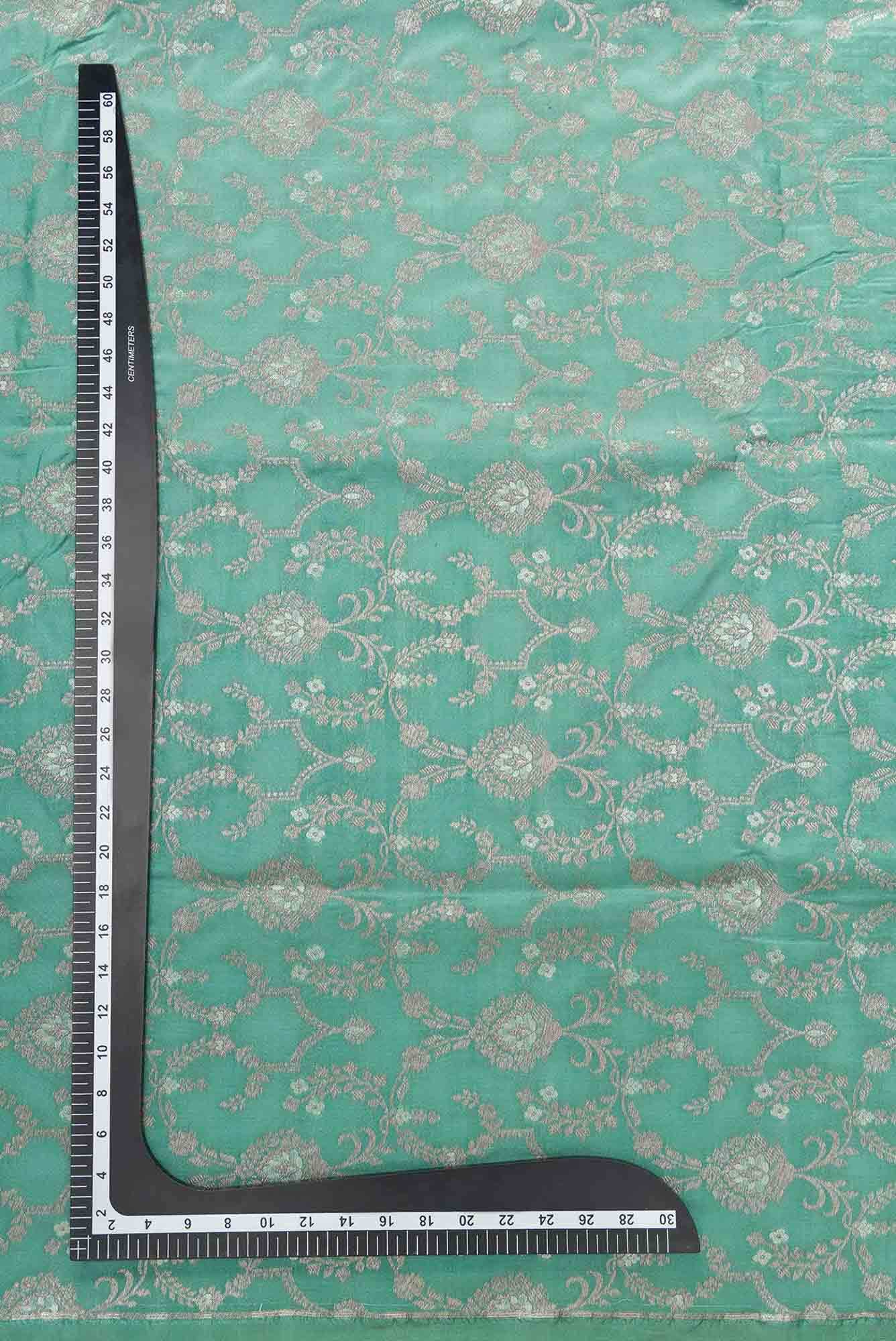 Green Banarasi Silk Dress Material