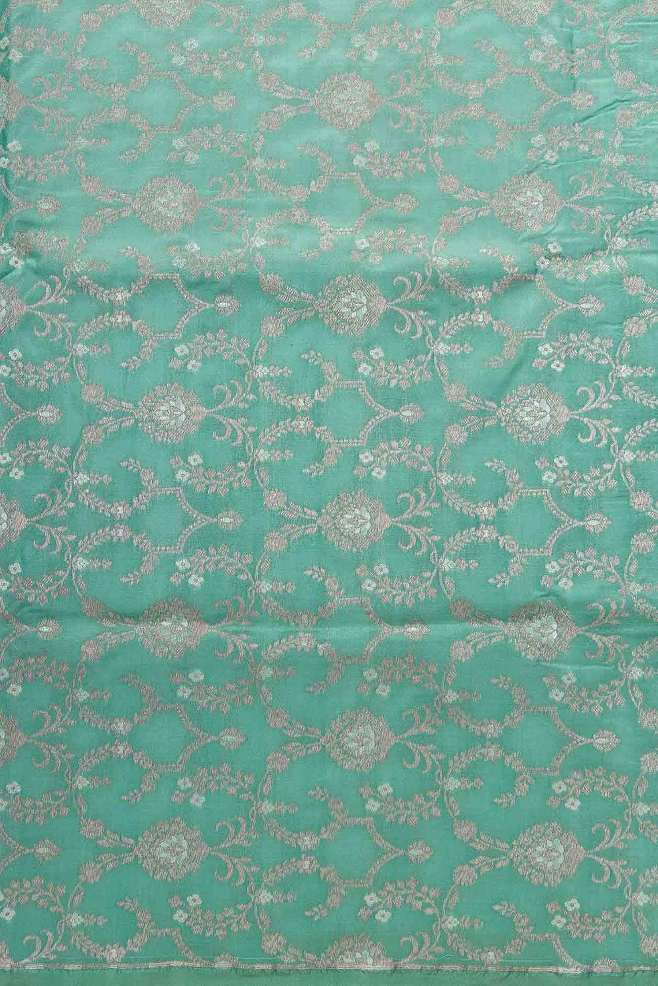 Green Banarasi Silk Dress Material