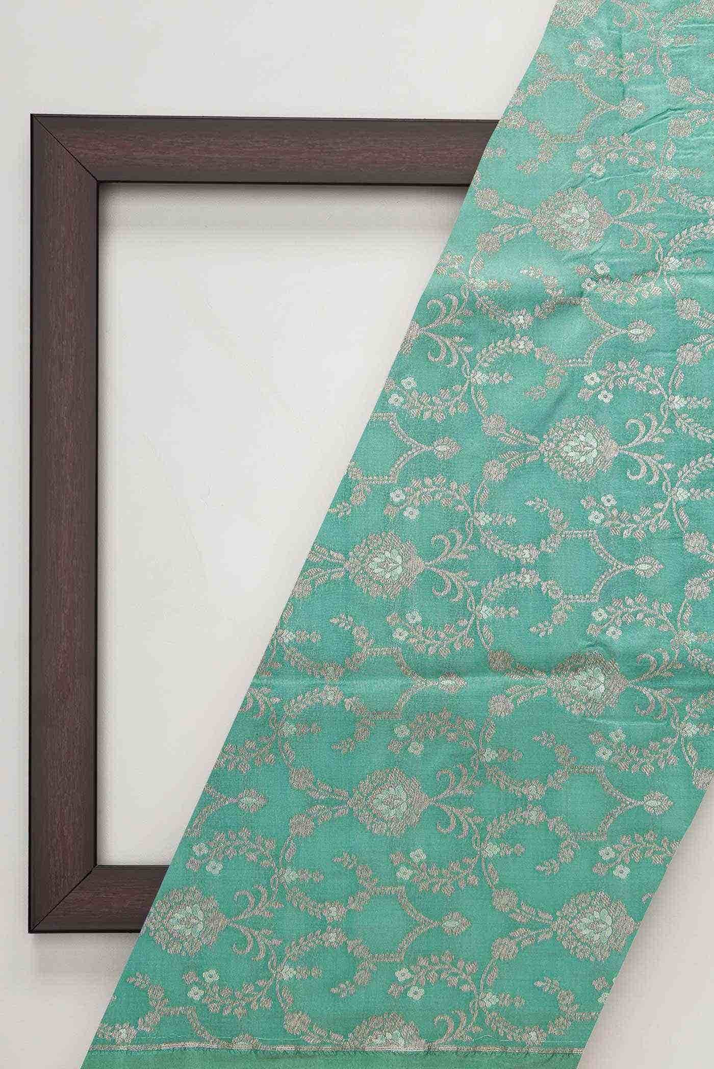 Green Banarasi Silk Dress Material
