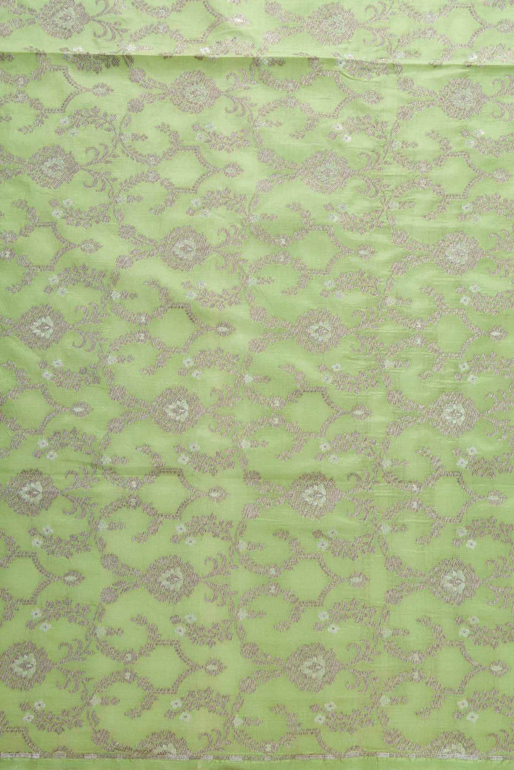 Pista Green Banarasi Silk Dress Material