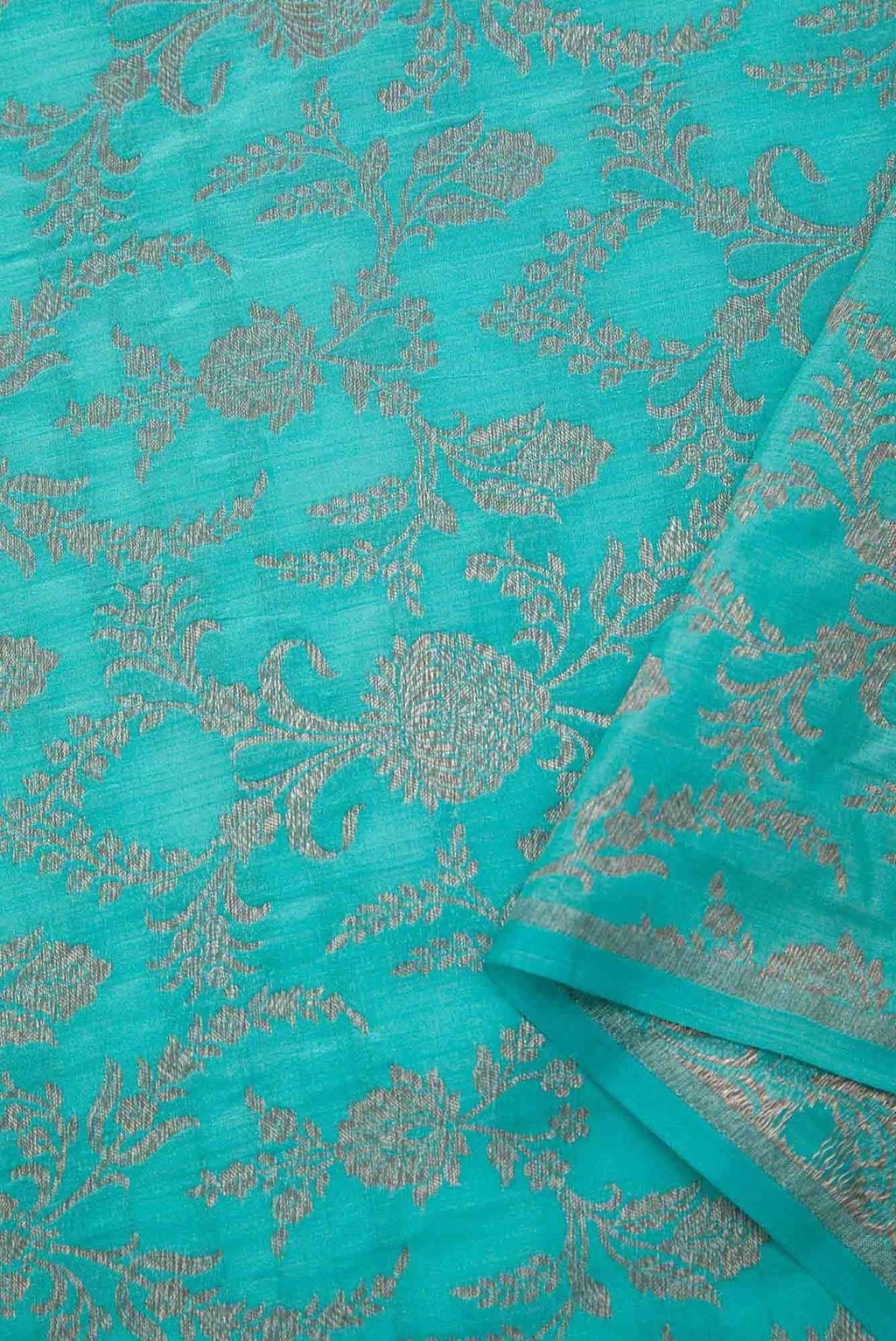 Sky Blue Banarasi Silk Dress Material