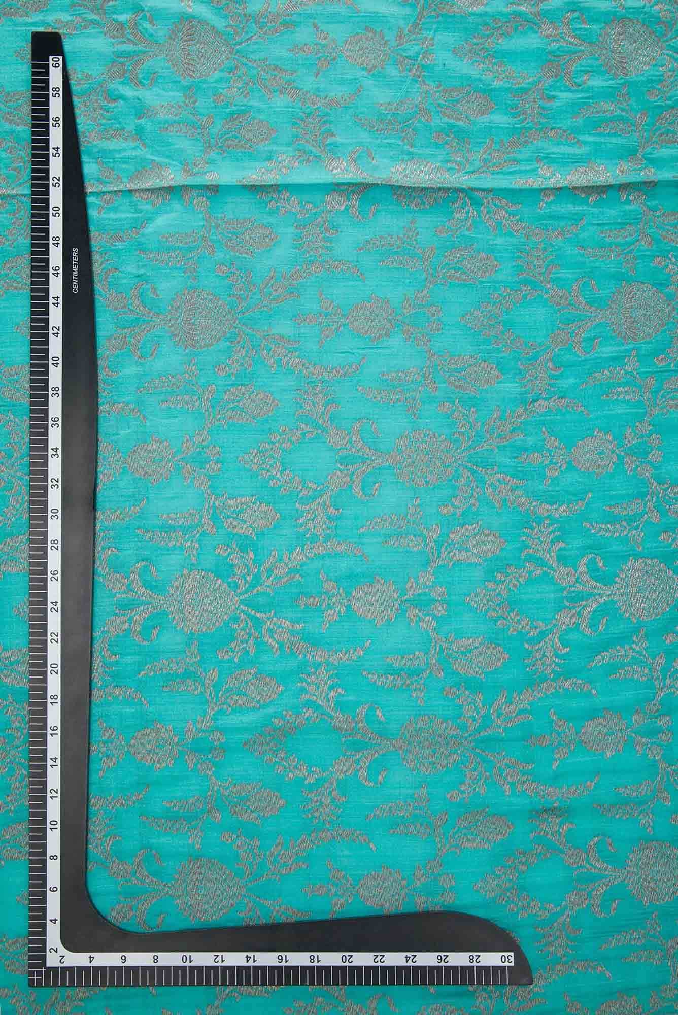 Sky Blue Banarasi Silk Dress Material