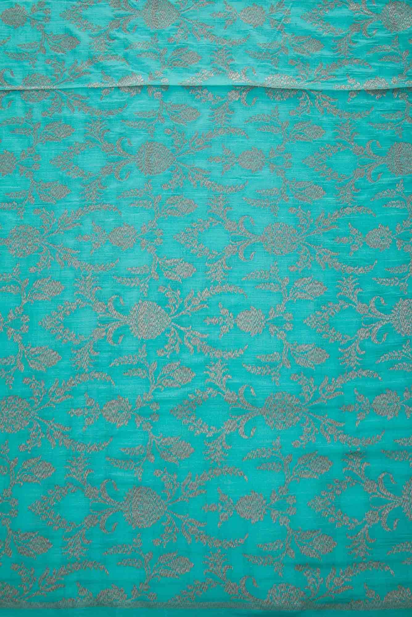 Sky Blue Banarasi Silk Dress Material
