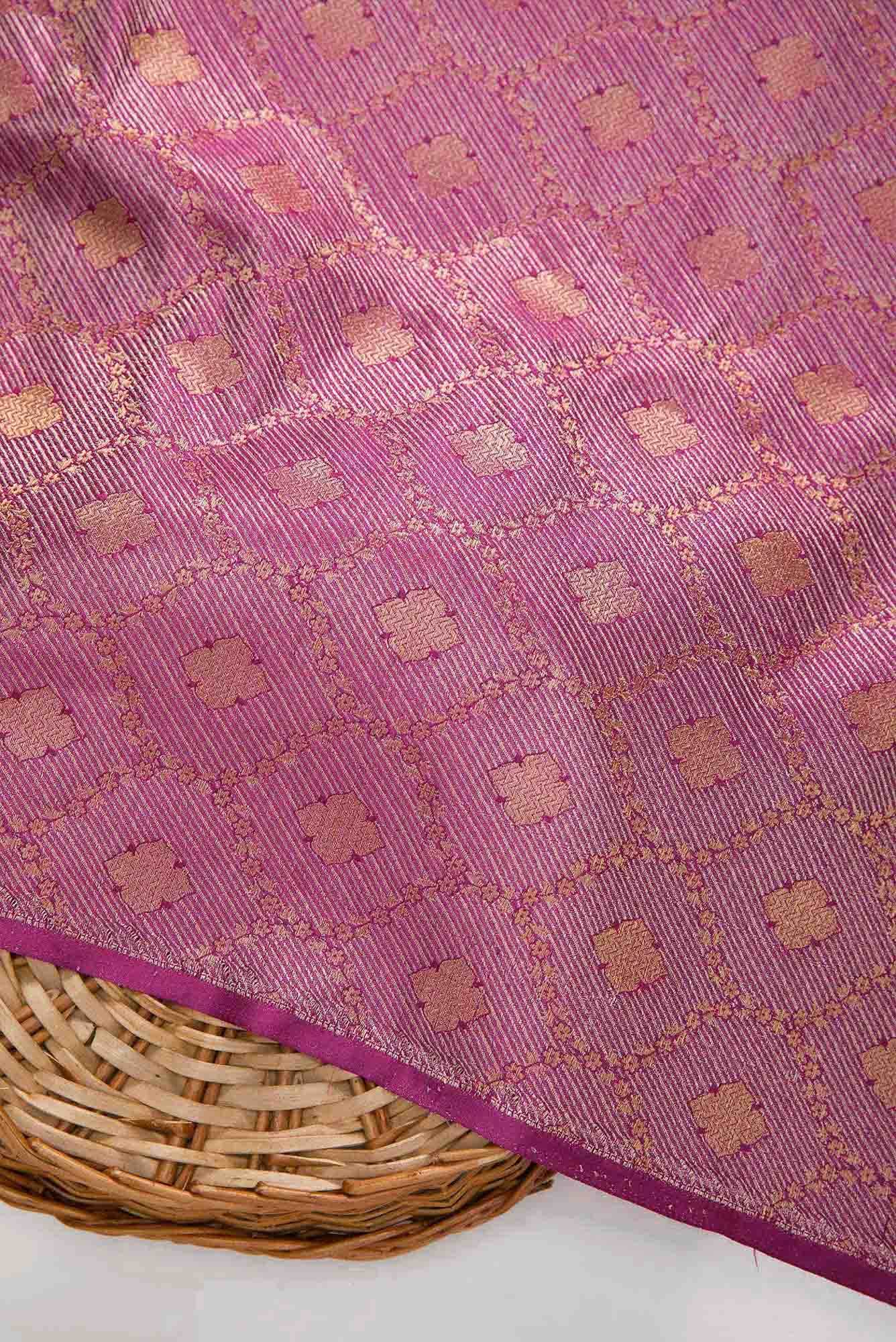 Purple Banarasi Silk Dress Material