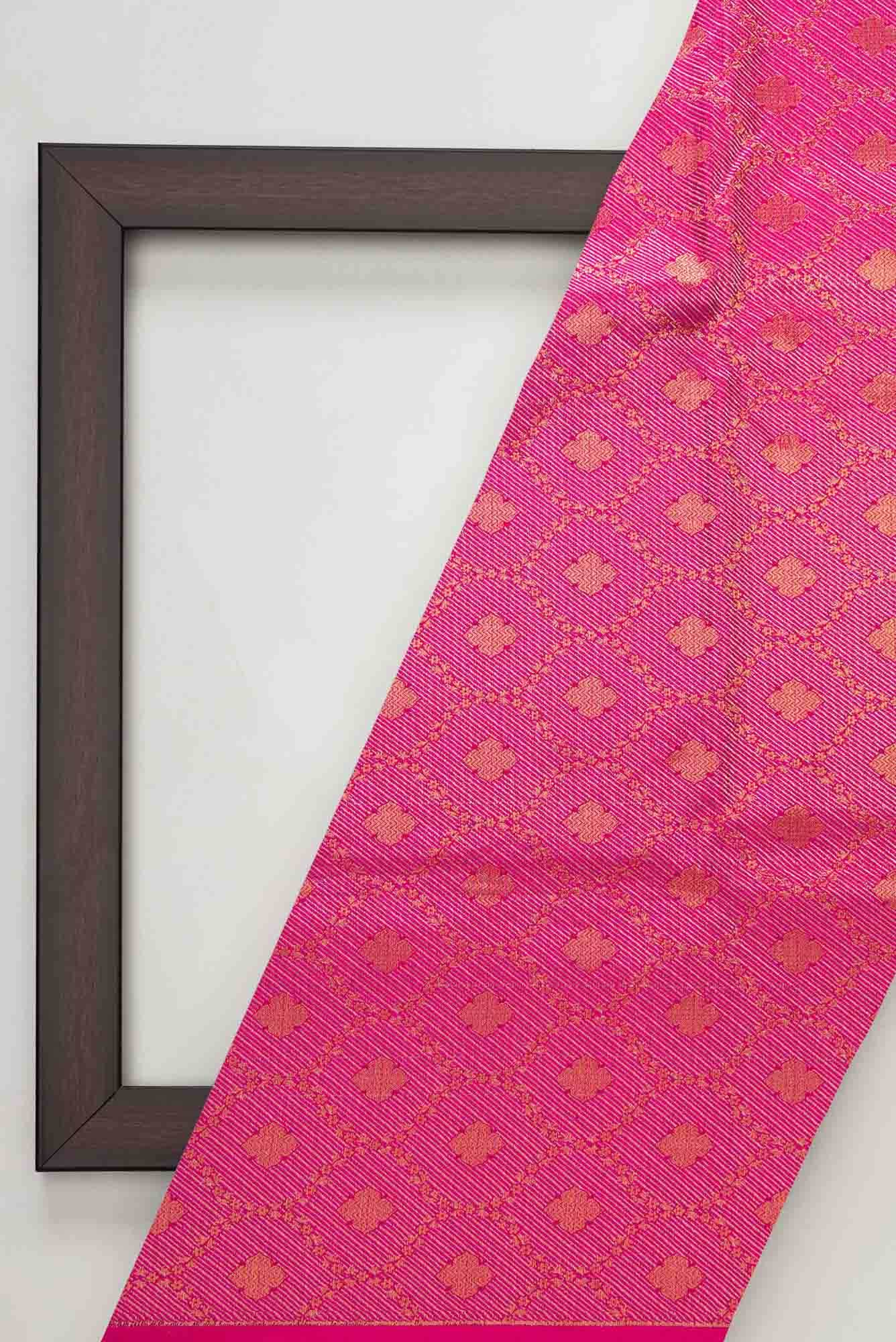 Dark Pink Banarasi Silk Dress Material