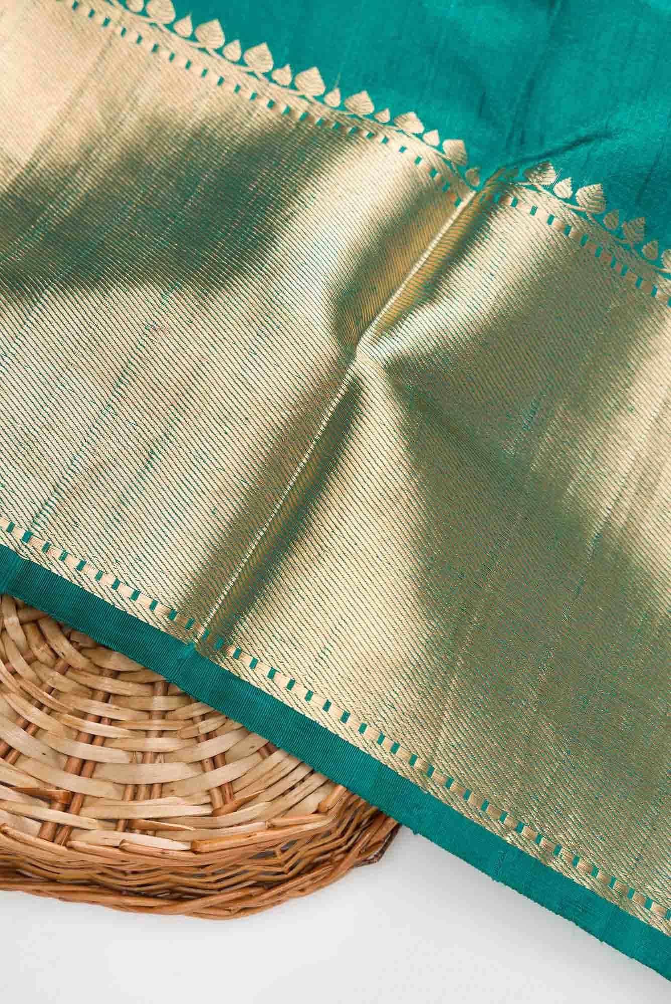 Peacock Blue Raw Silk Dress Material
