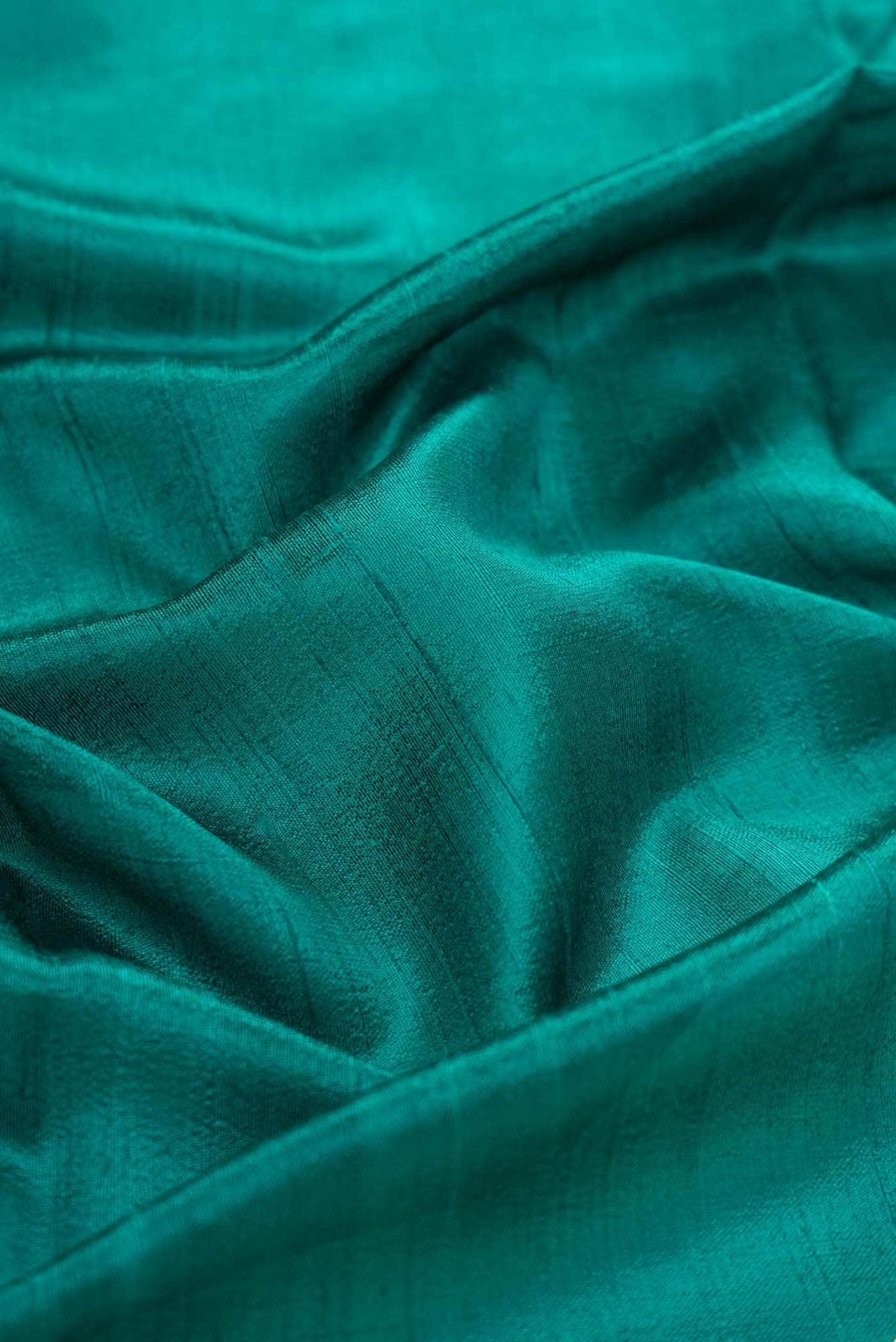 Peacock Blue Raw Silk Dress Material