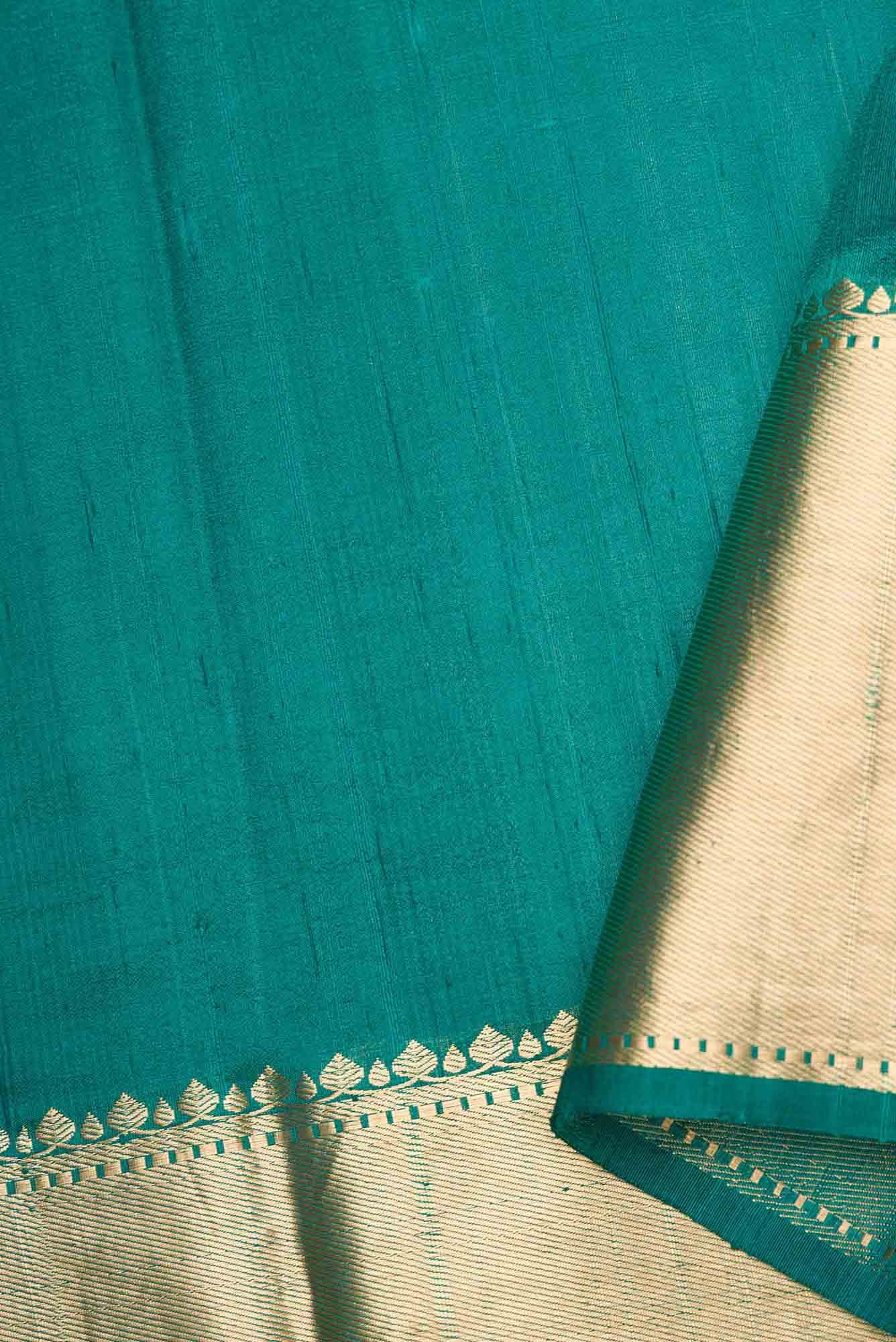 Peacock Blue Raw Silk Dress Material