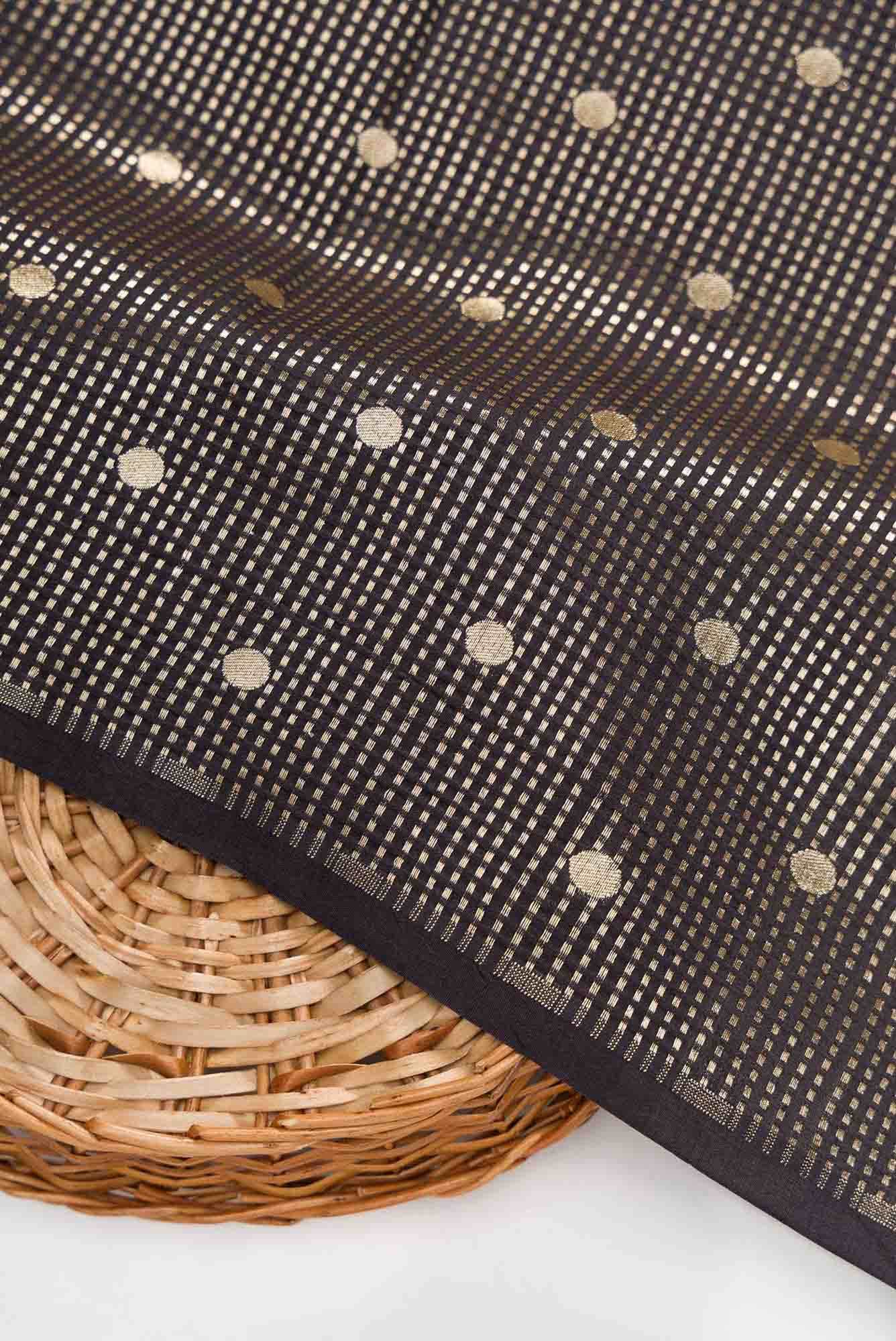Black Banarasi Silk Dress Material