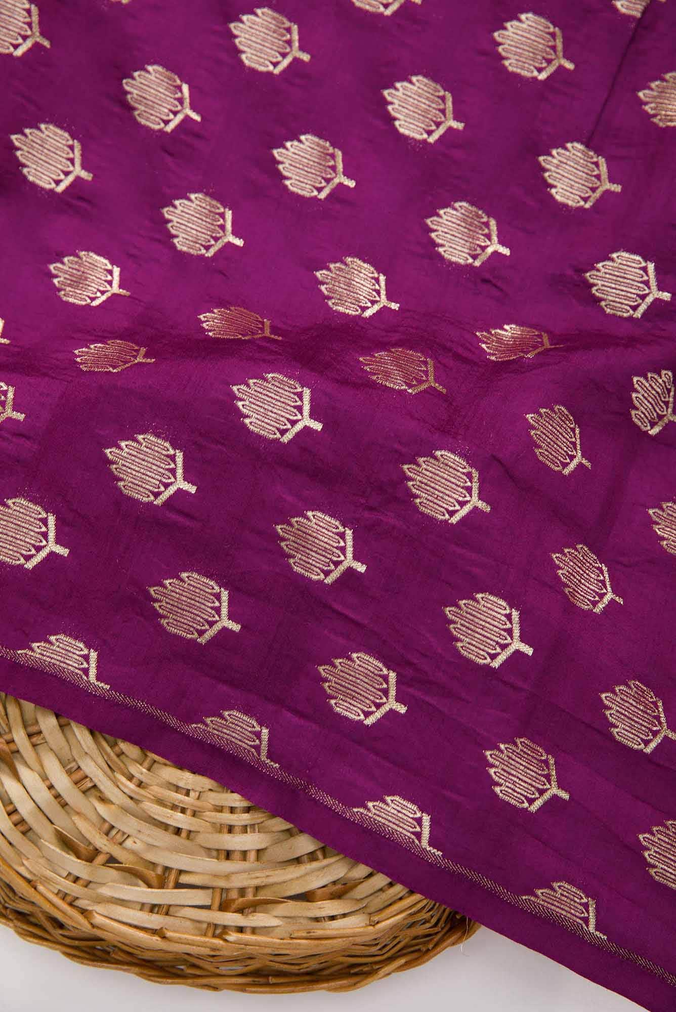 Purple Banarasi Silk Dress Material