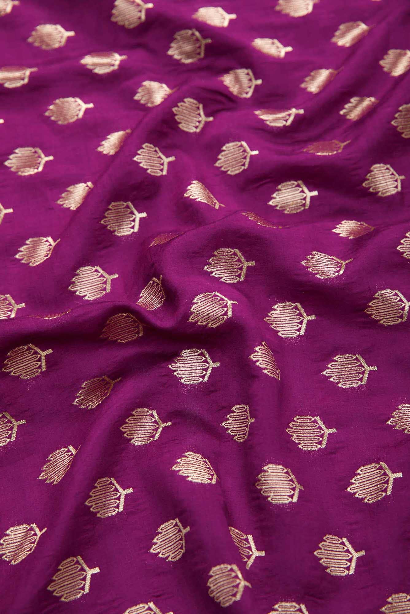 Purple Banarasi Silk Dress Material