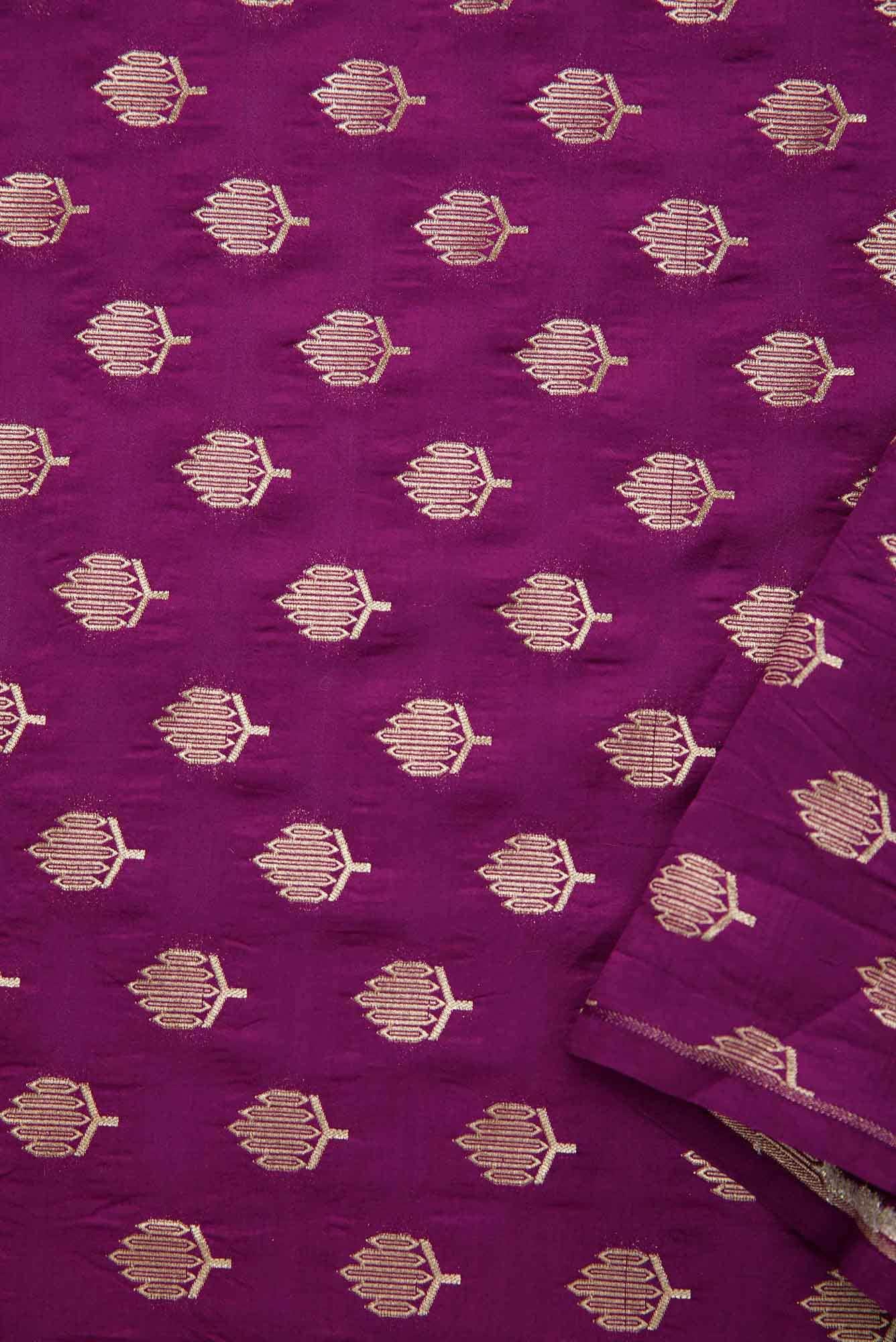 Purple Banarasi Silk Dress Material