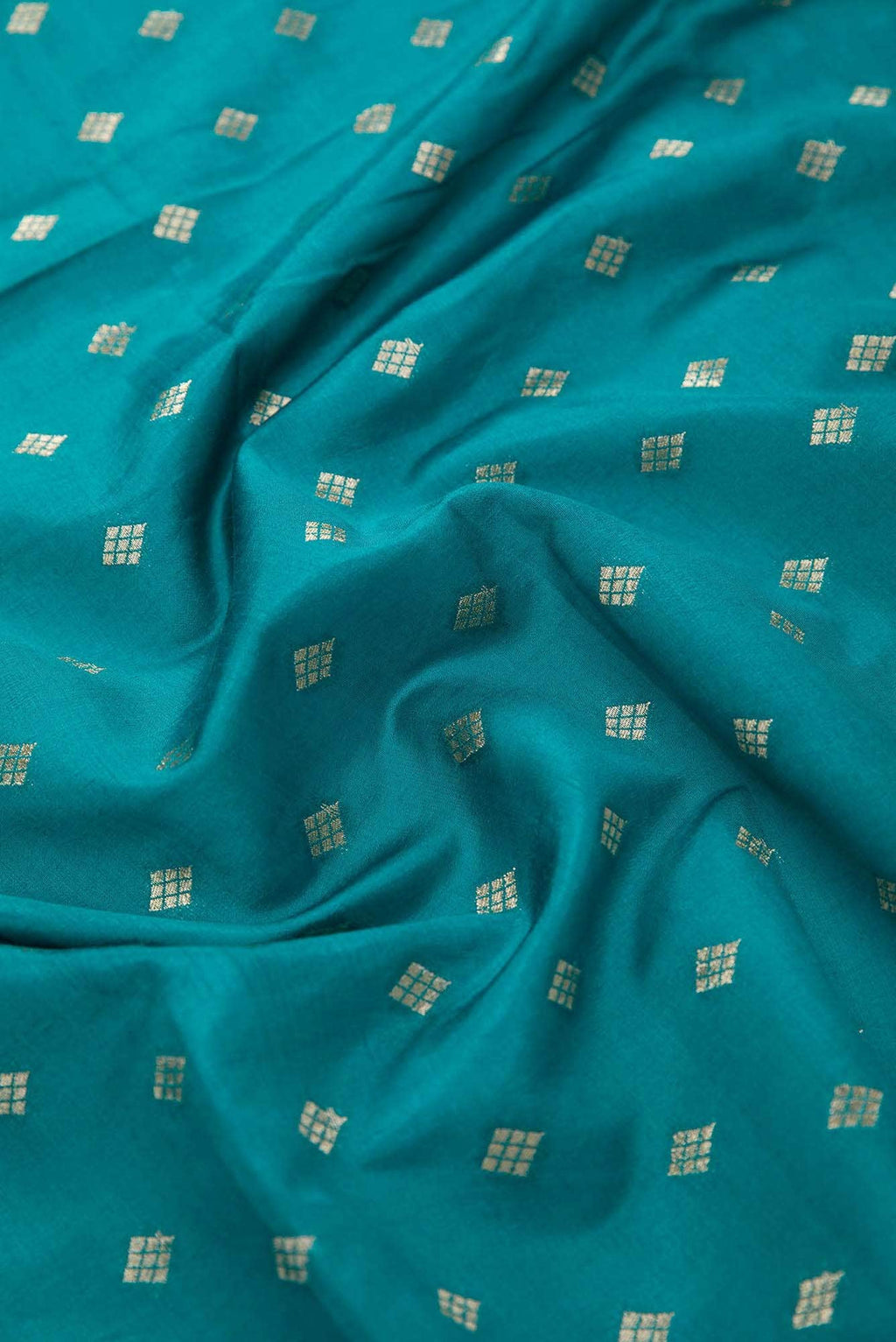 Peacock Blue Banarasi Silk Dress Material