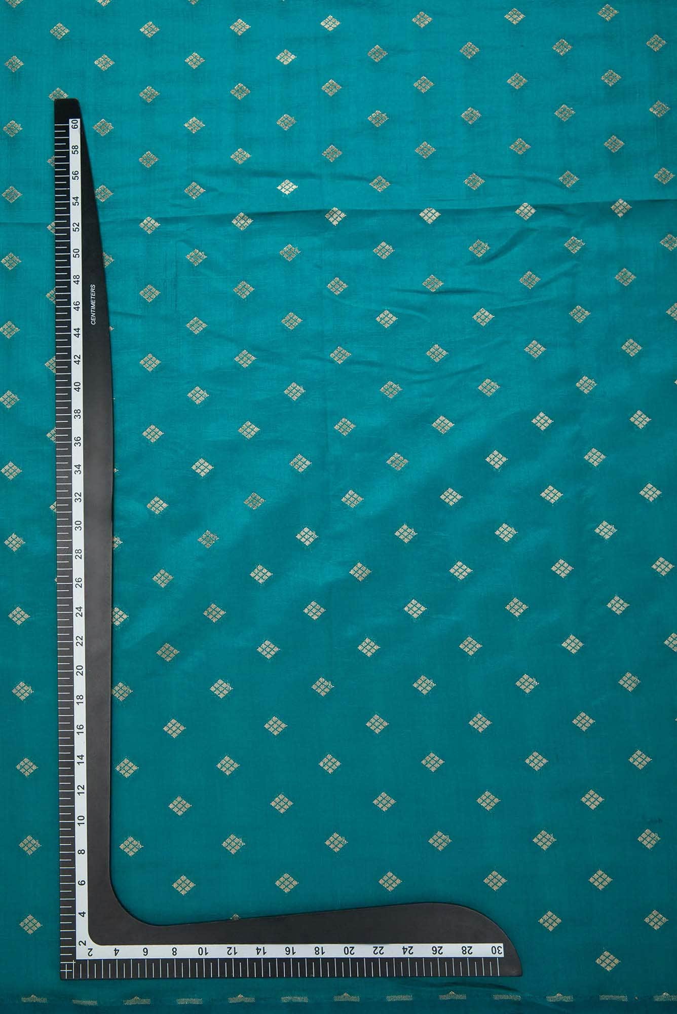 Peacock Blue Banarasi Silk Dress Material
