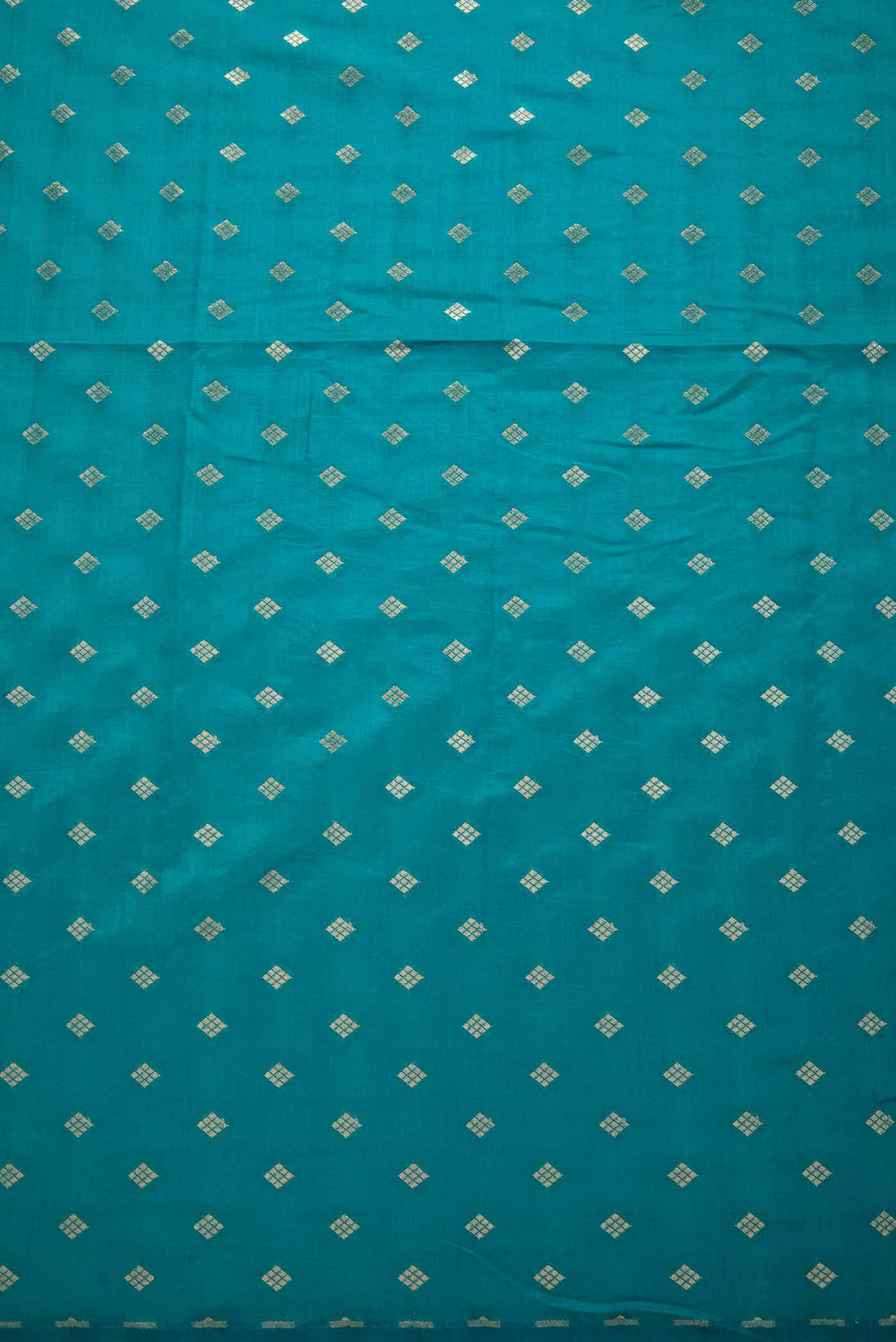 Peacock Blue Banarasi Silk Dress Material