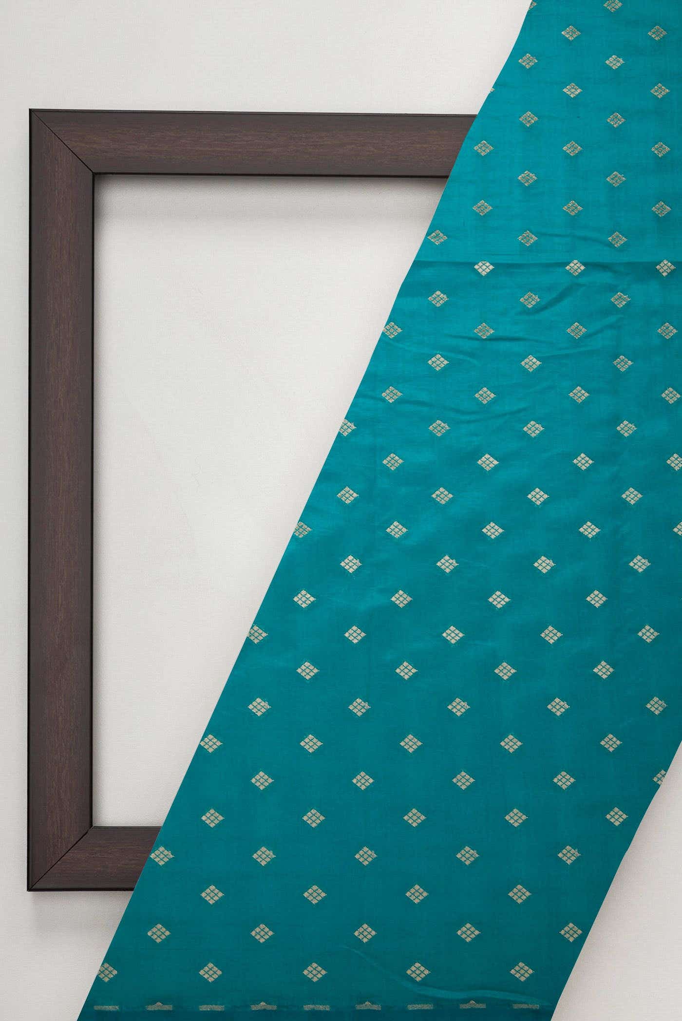 Peacock Blue Banarasi Silk Dress Material