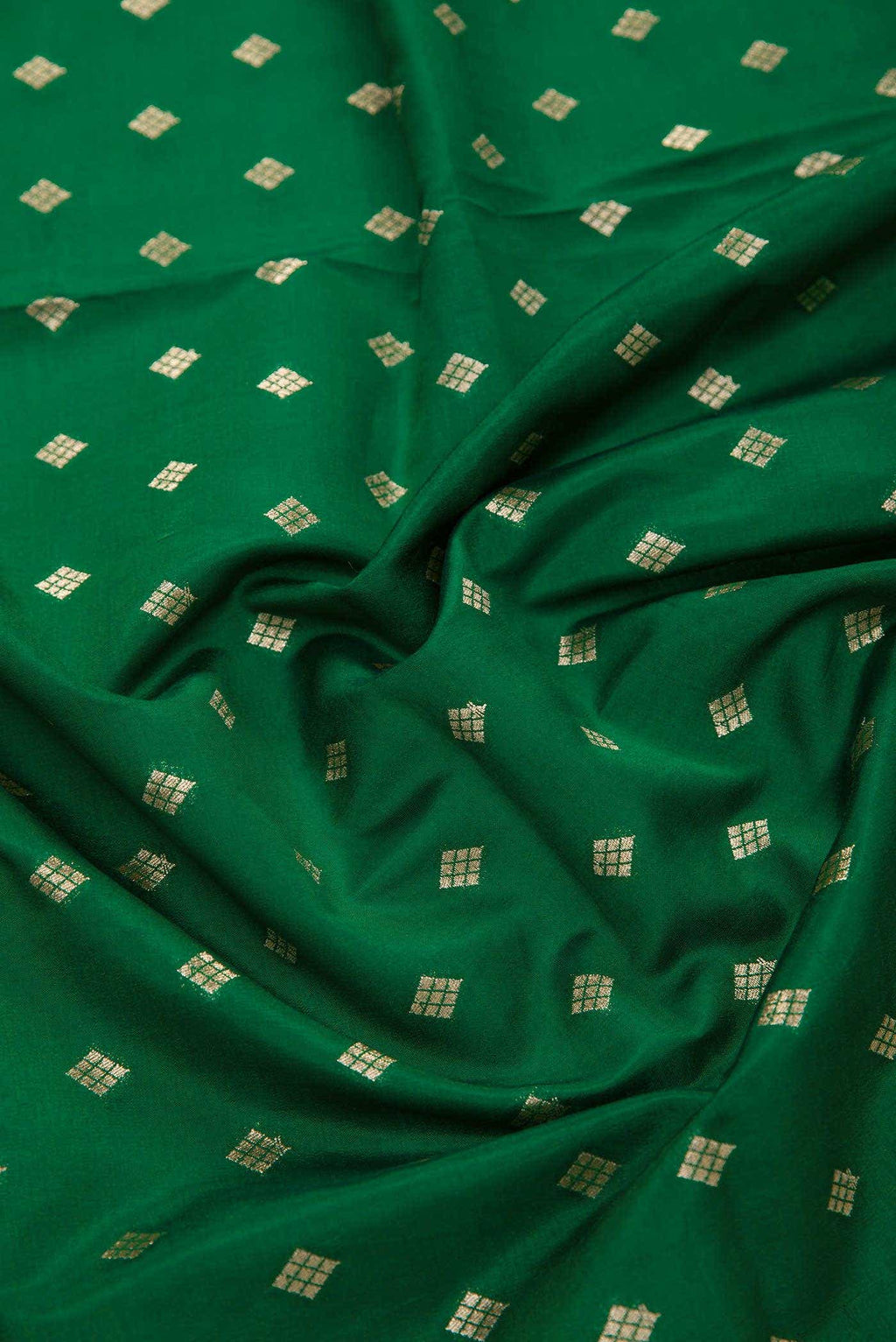 Green Banarasi Silk Dress Material