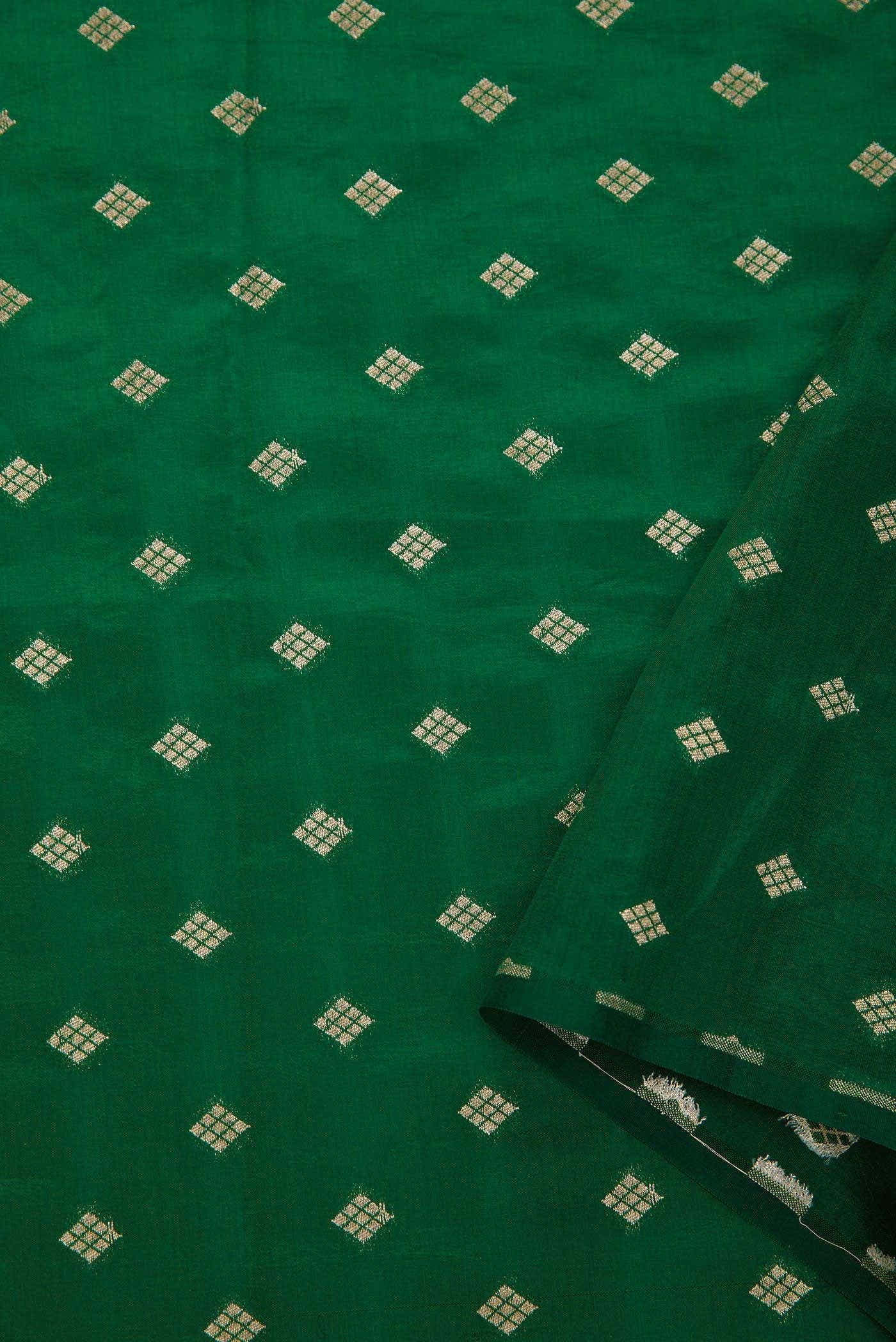 Green Banarasi Silk Dress Material