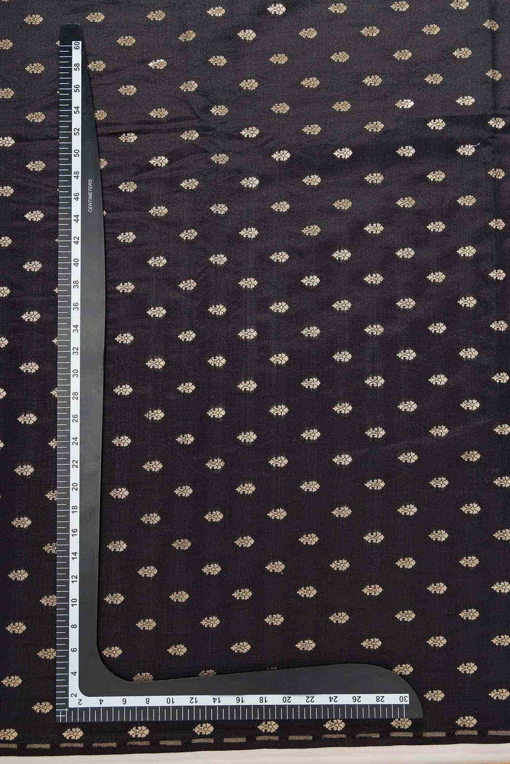 Black Banarasi Silk Dress Material