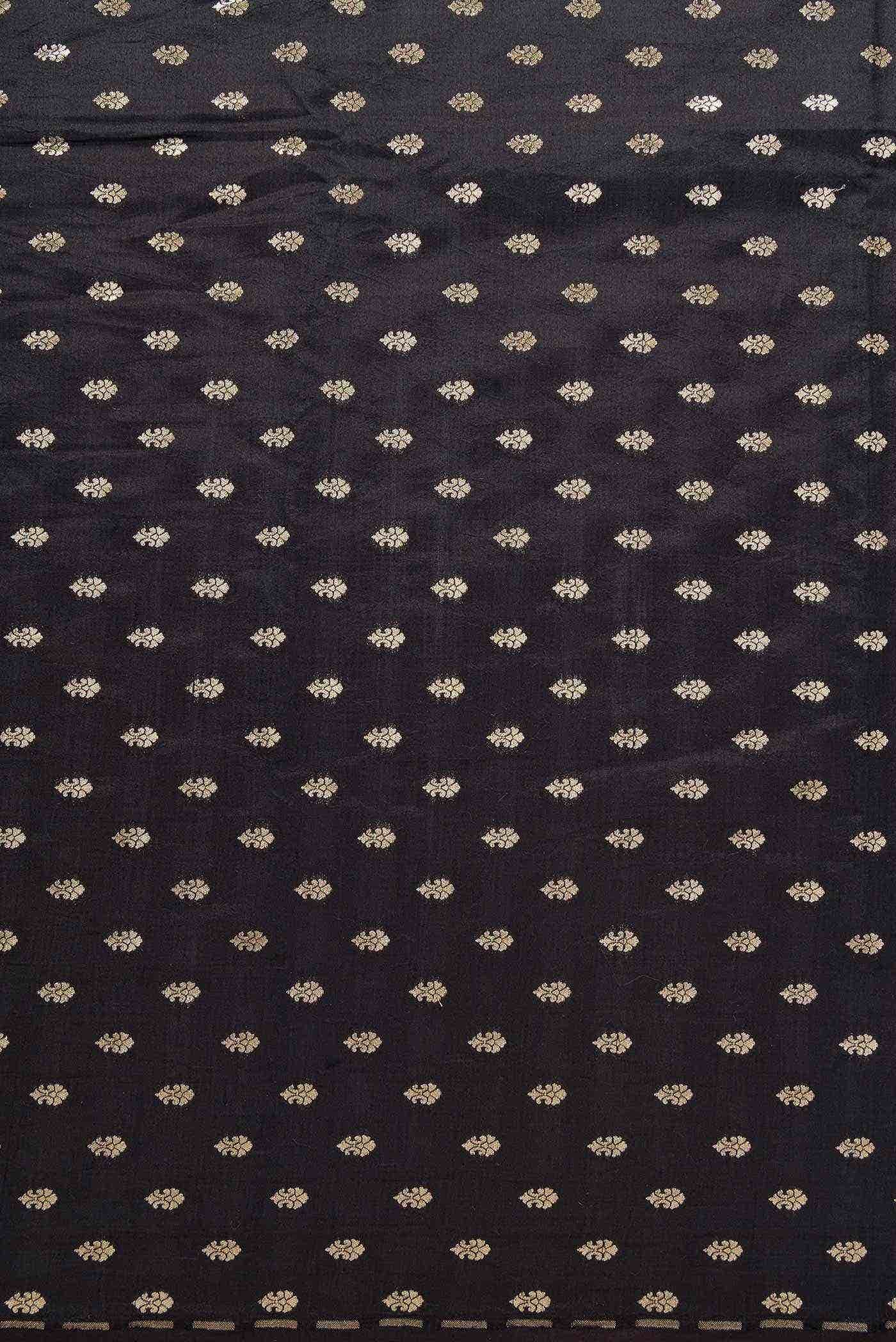 Black Banarasi Silk Dress Material