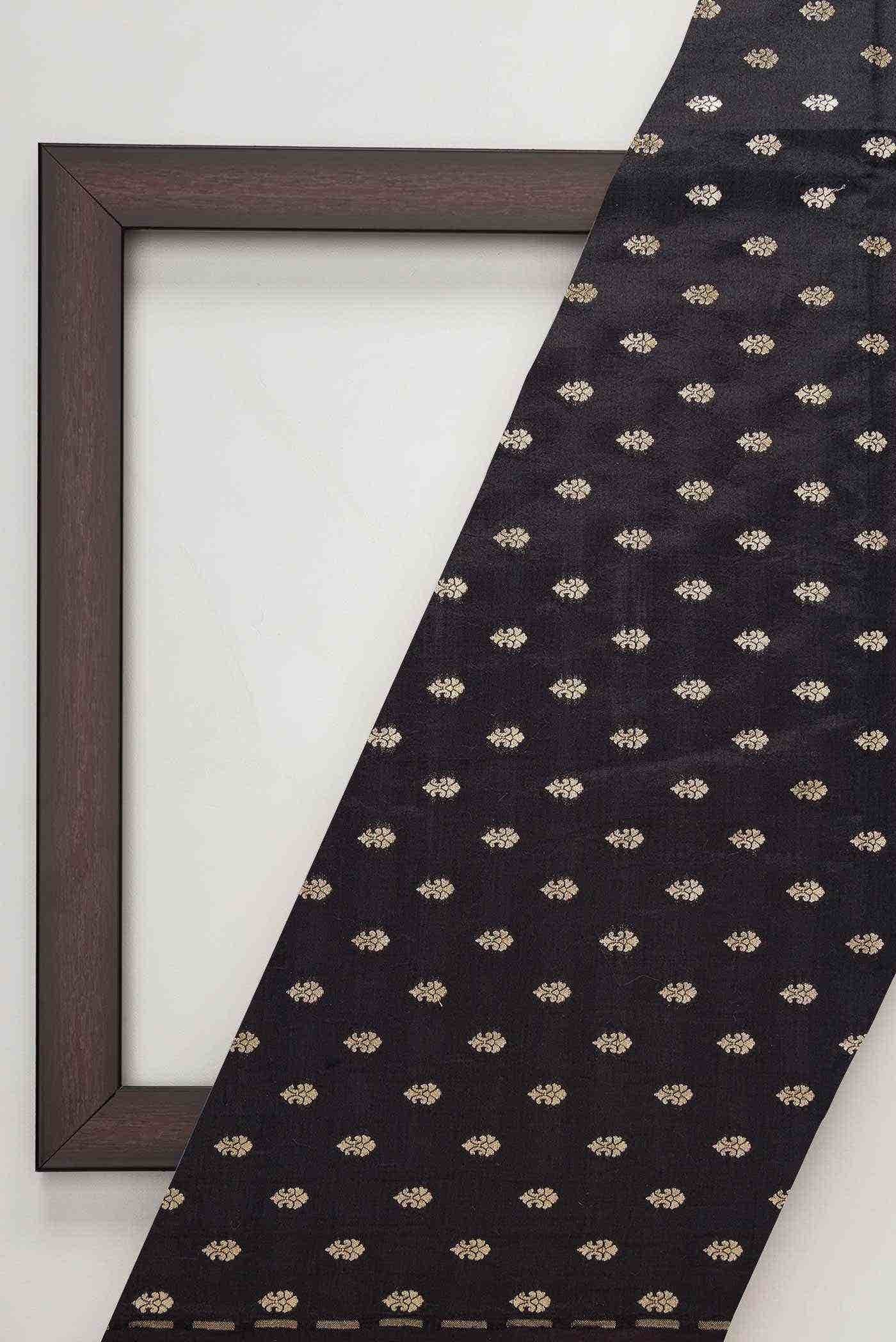 Black Banarasi Silk Dress Material