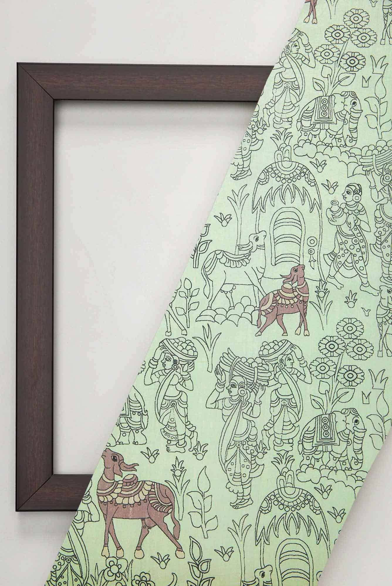 Sea Green Raw Silk Dress Material