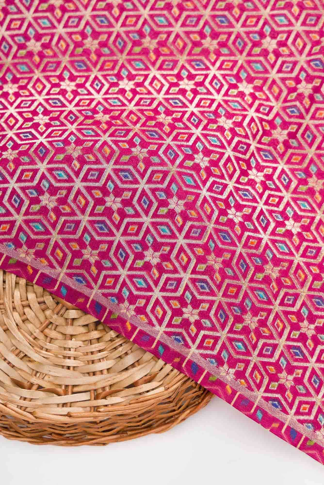 Pink Banarasi Silk Dress Material