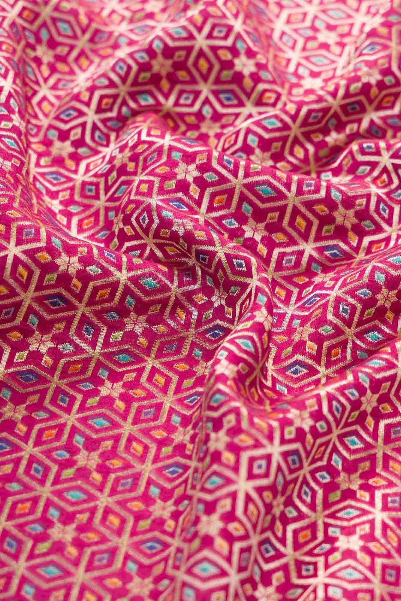 Pink Banarasi Silk Dress Material