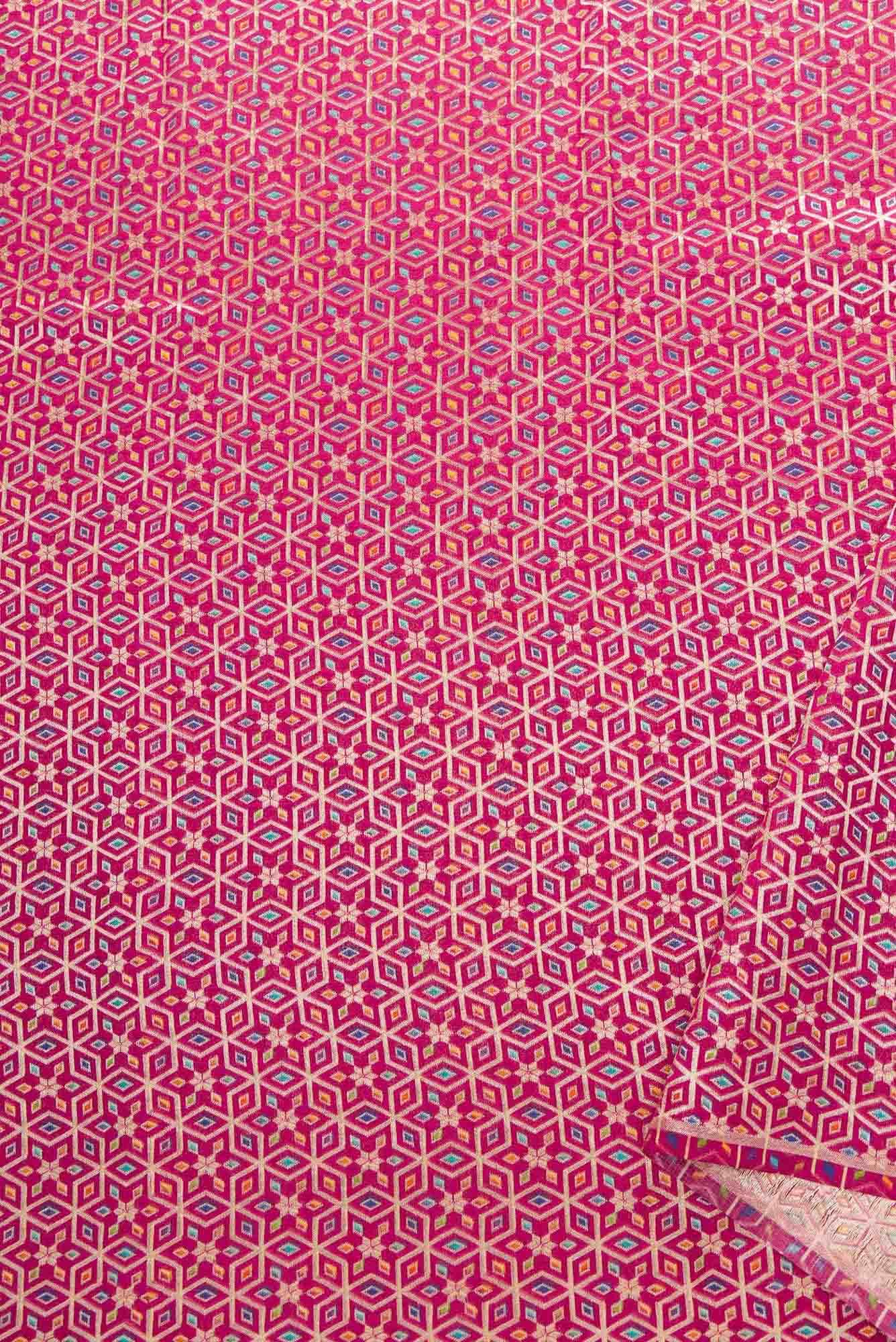 Pink Banarasi Silk Dress Material