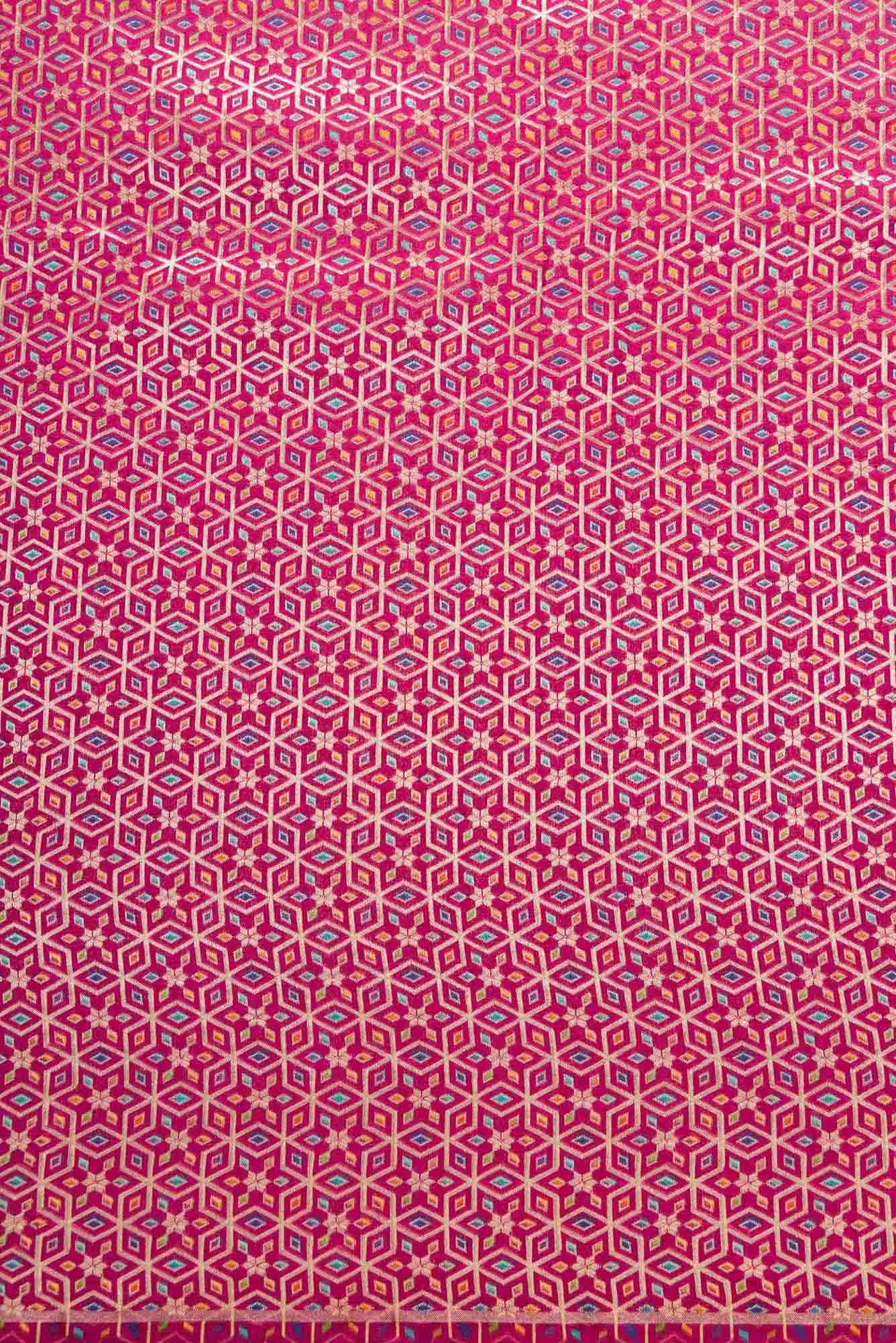 Pink Banarasi Silk Dress Material