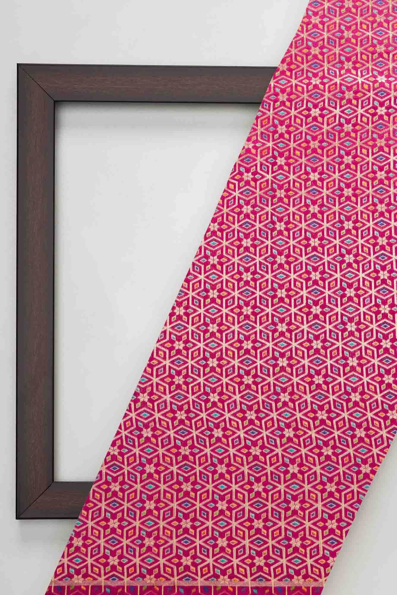 Pink Banarasi Silk Dress Material
