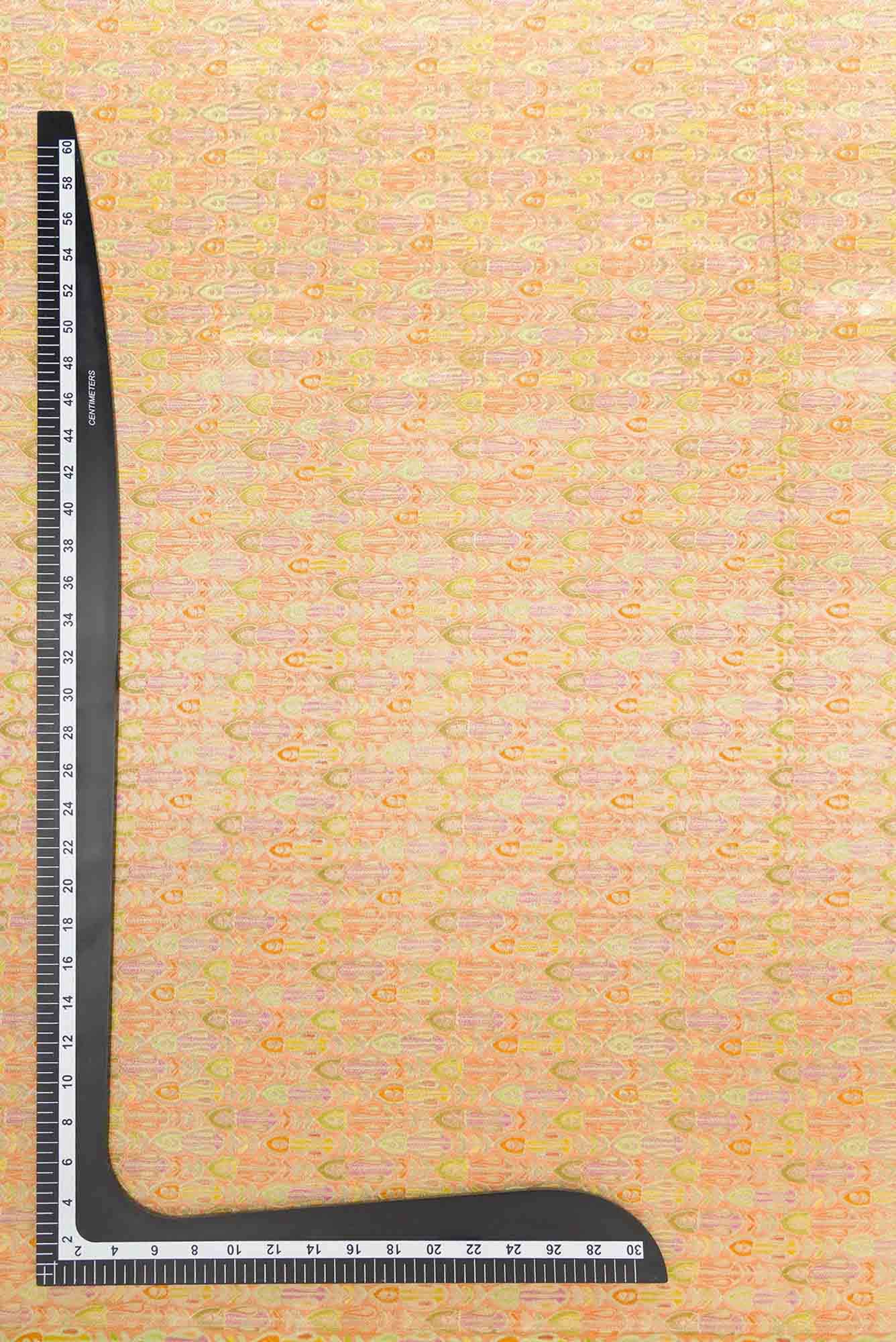 Golden Peach Banarasi Silk Dress Material