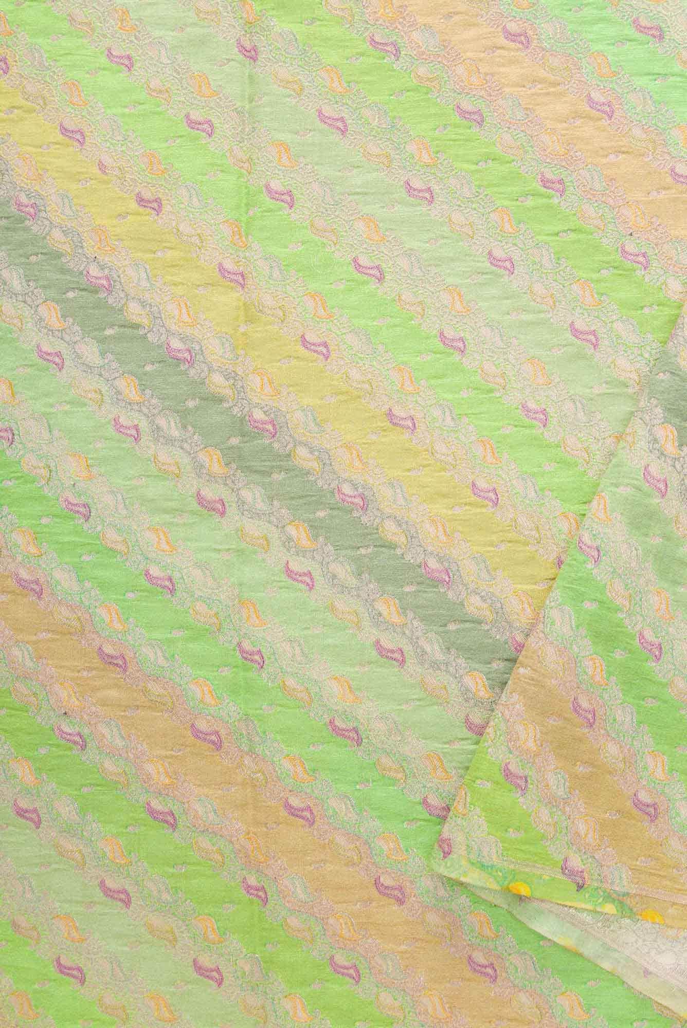 Grey and Yellow Banarasi Silk Dress Material